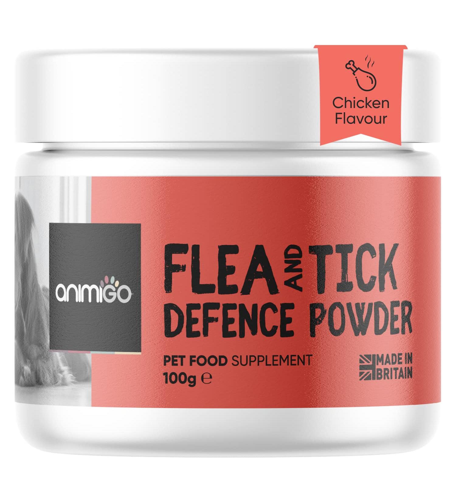 animigo Flea Powder For Cats & Dogs 100g Natural Chicken Flavor With Vitamins & Garlic Powder - Effective & Natural Supplement (Alternate Of Flea Tablets For Dogs & Cats) - For Immunity & Digestion - Buy Online on GoSupps.com