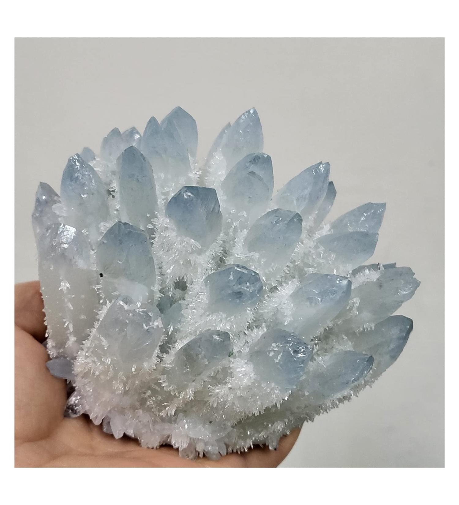 Natural Blue Phantom Quartz Crystal Cluster Rock Stones Reiki Specimen Home Deco Crystal Cluster - Buy Online on GoSupps.com