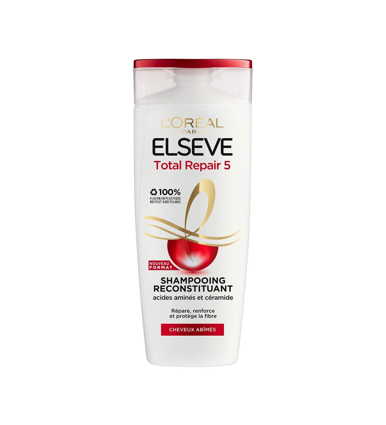 L'Or al Paris Elseve Total Repair 5 Restorative Shampoo for Damaged Hair Enriched with Amino Acids/Ceramide 1 Unit - Buy Online on GoSupps.com