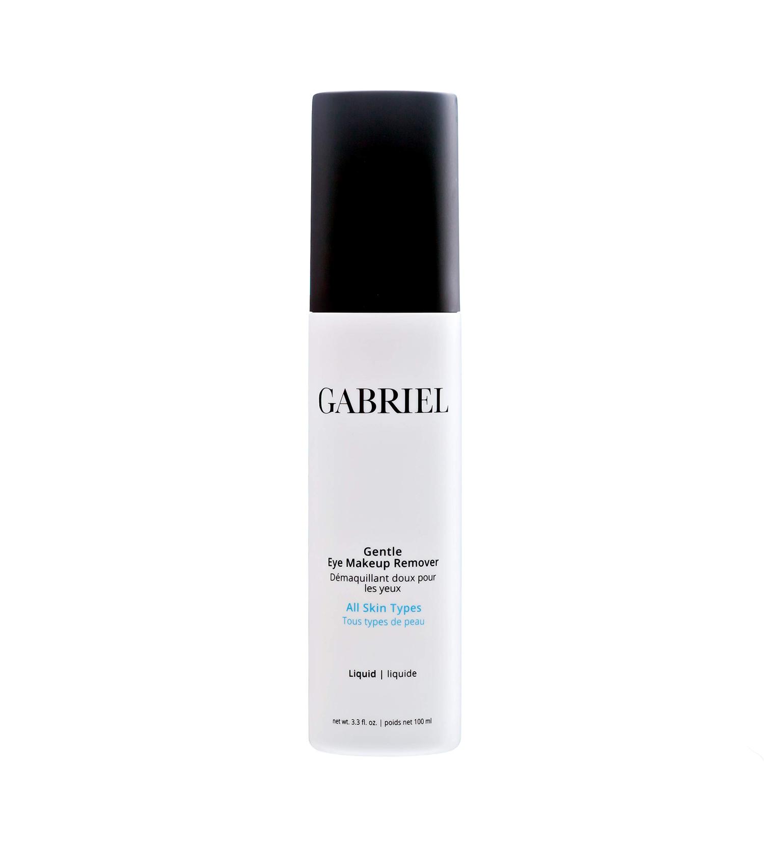 Gabriel Cosmetics Gentle Eye Makeup Remover Natural Paraben Free Vegan Cruelty-free Non GMO Gentle eyemakeup remover infused with aloe vera to soothe and diffuse puffy eyes 3.3oz.