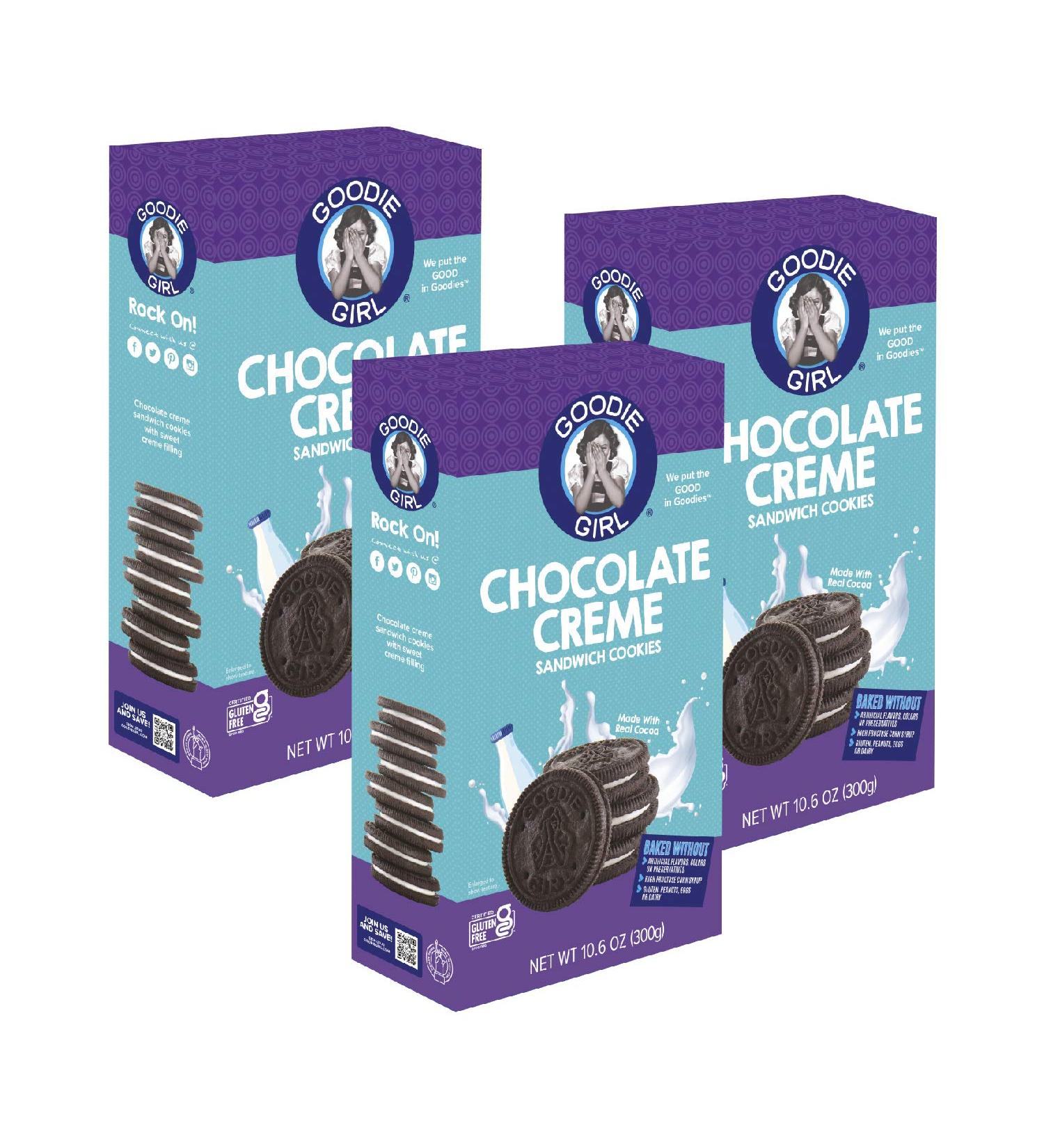 Goodie Girl Chocolate Creme Sandwich Cookies | Gluten Free, Peanut Free, Egg Free | 3-Pack (10.6oz Each) - Buy Online on GoSupps.com