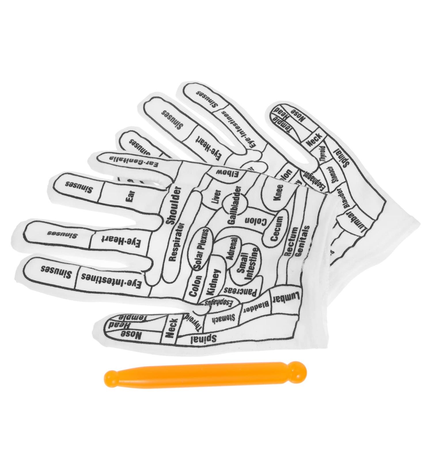 Acupressure Gloves Set with Reflex Zone Diagrams & Acupuncture Pen - Natural Massage Tools for Pain Relief - Buy Online on GoSupps.com