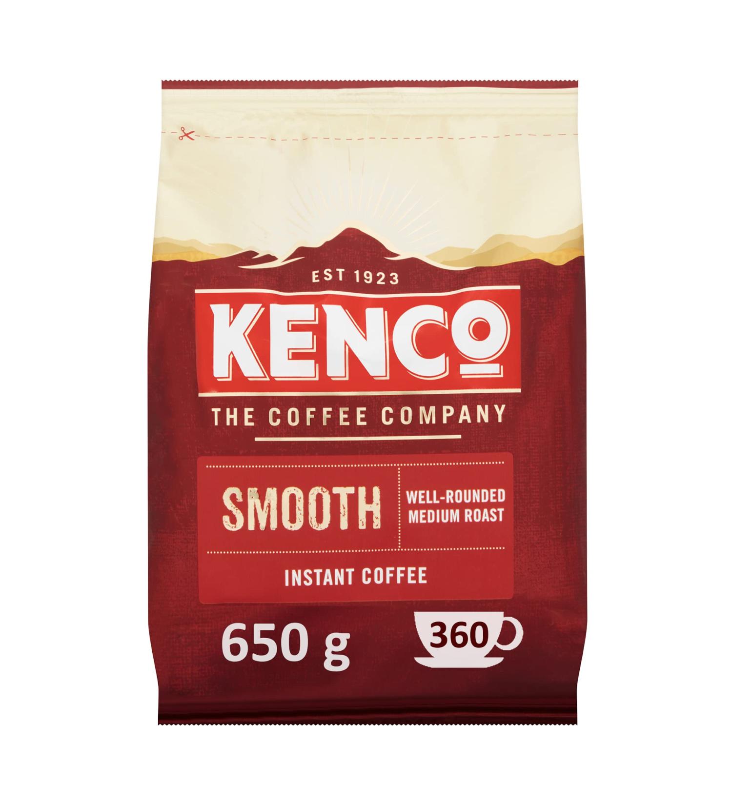 Kenco Smooth Instant Coffee Refill Bag 650g - Pack of 1 | Rich and Smooth Roast - Buy Online on GoSupps.com