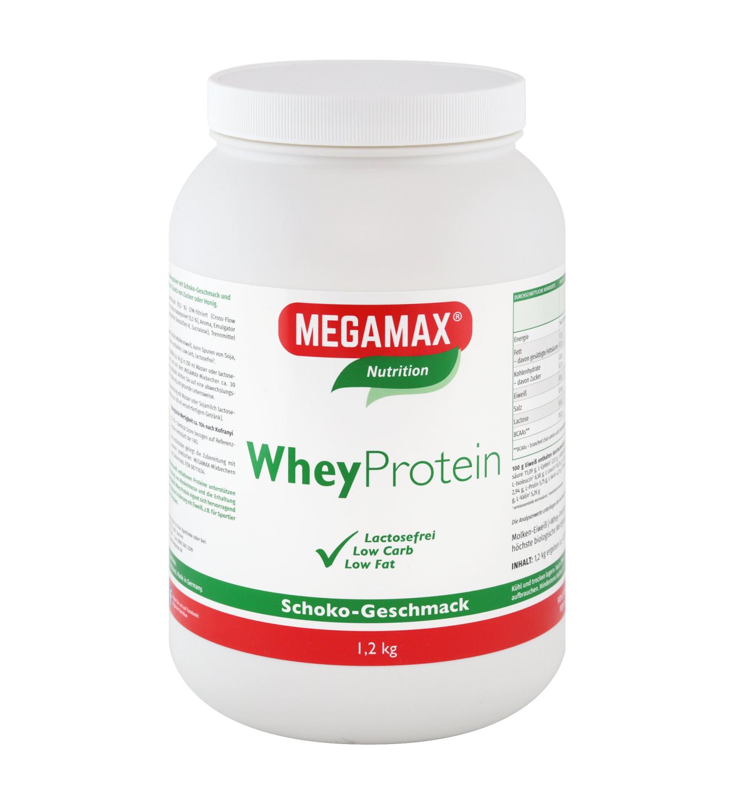 Megamax Whey Protein Drink 1.2kg | Lactose-Free Chocolate Whey Protein Isolate | Low Carb Muscle Building Shake | High Quality Protein for Fitness - Buy Online on GoSupps.com