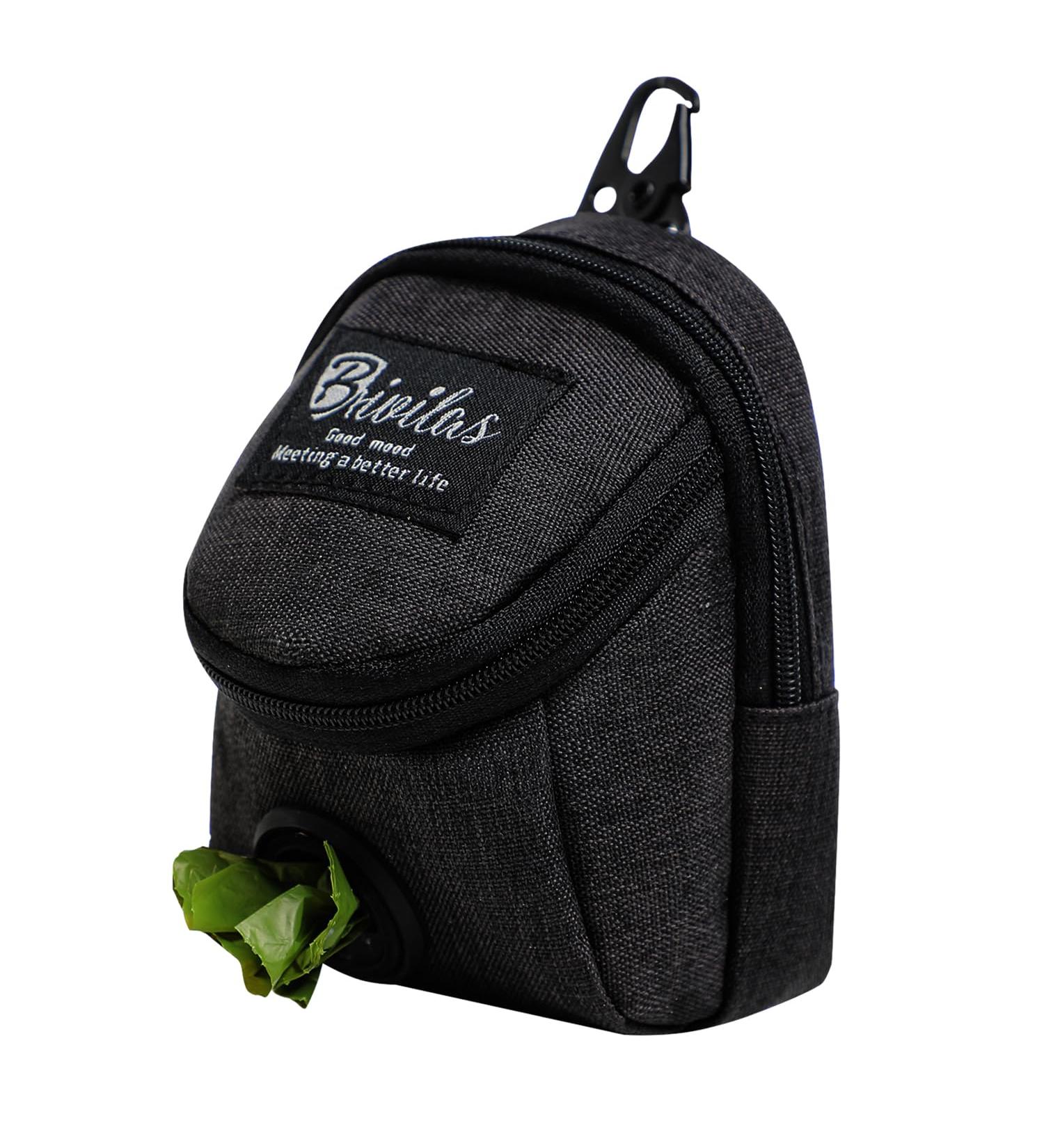 KVBUCC 1pcs Dog Treat Bags With Built-In Poop Bag Dispenser Dog Training Treat Bags Dog Treat Bag Small Bag For Walking Dog Outdoor Training (Black) - Buy Online on GoSupps.com