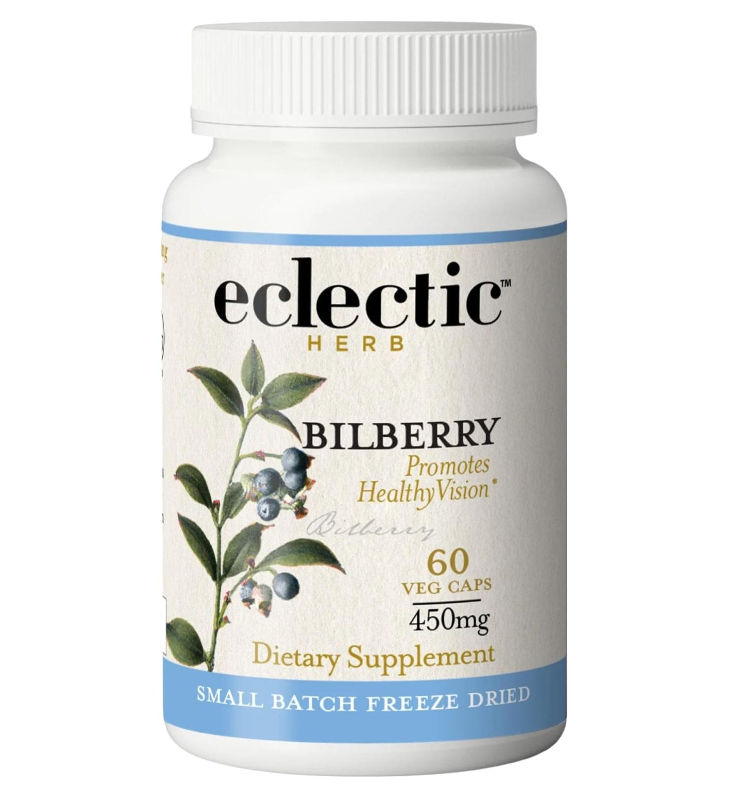 Eclectic Herb - Bilberry Capsules | Vision Health Cardiovascular Support & Circulation | Superfood Vitamin & Mineral Supplement | Raw Freeze Dried Vegan Non-GMO Gluten Free (60 CT | 450 mg) Blue 60 count (Pack of 1) - Buy Online on GoSupps.com