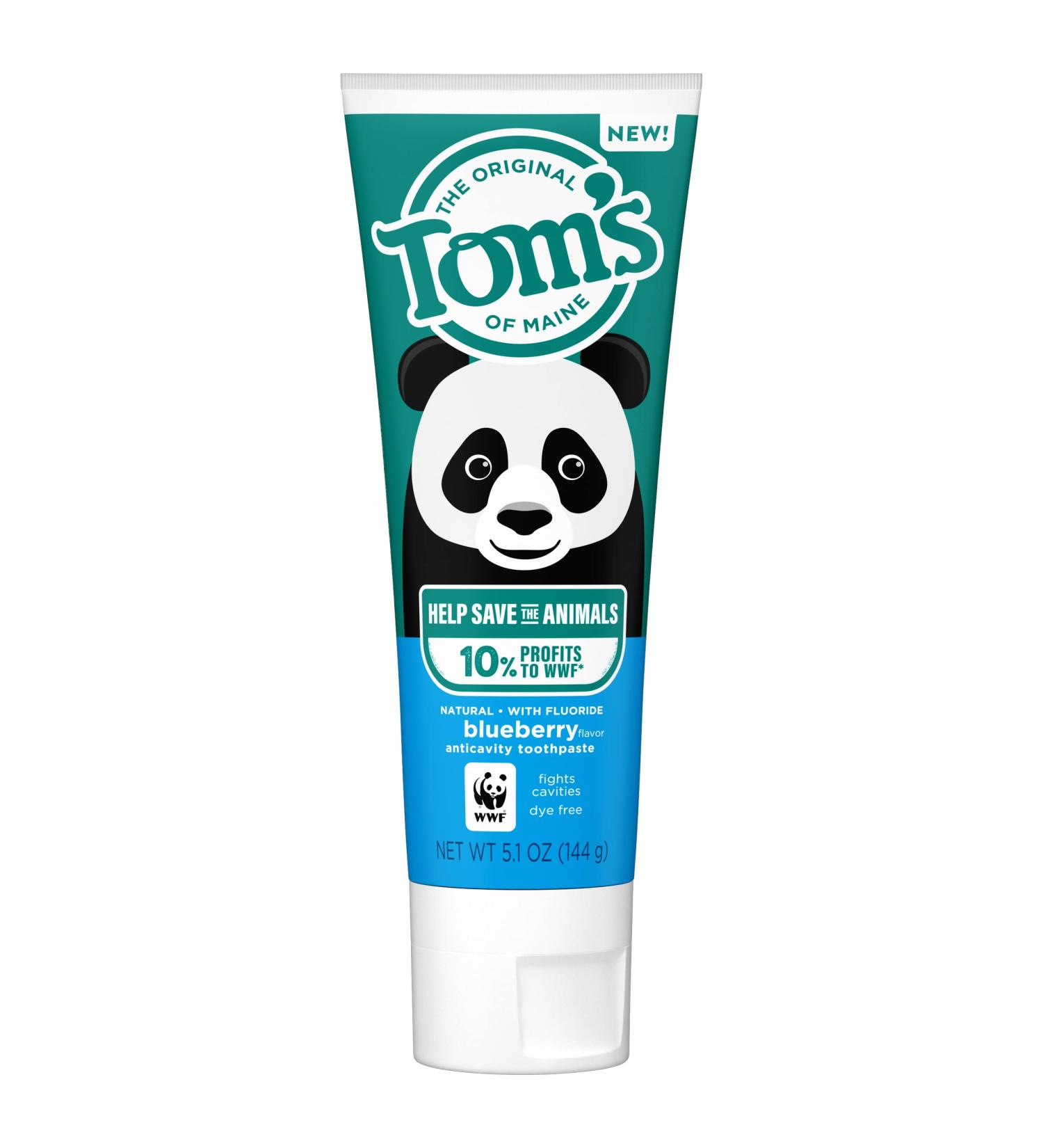 Tom's of Maine Natural Children's Fluoride Toothpaste - Blueberry Flavor - 5.1oz (Pack of 1) - Buy Online on GoSupps.com