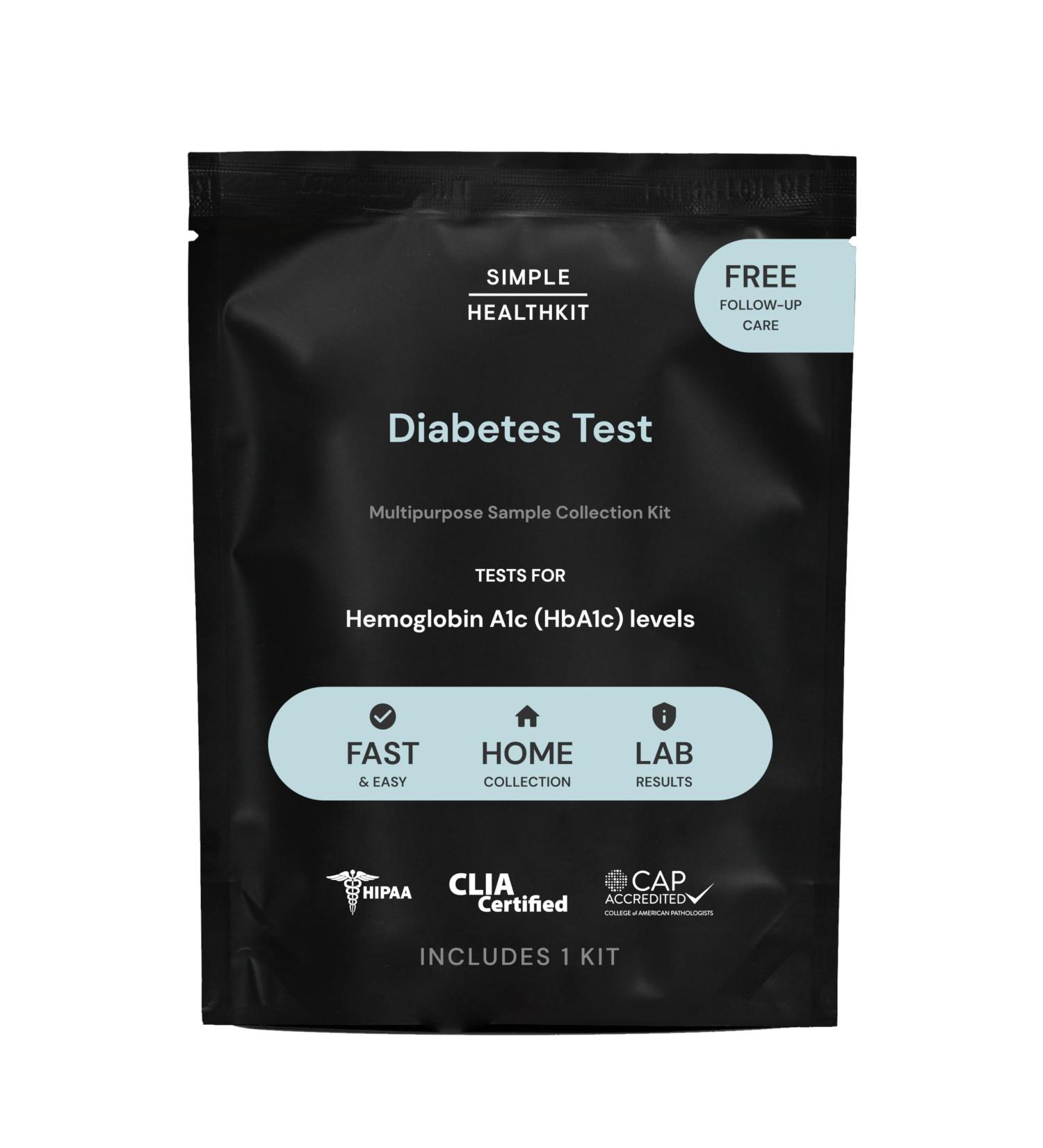 At-Home Diabetes Test Kit - HbA1c Levels Pre-Diabetes Screening & Fast Results | Free Follow-Up Care - Buy Online on GoSupps.com