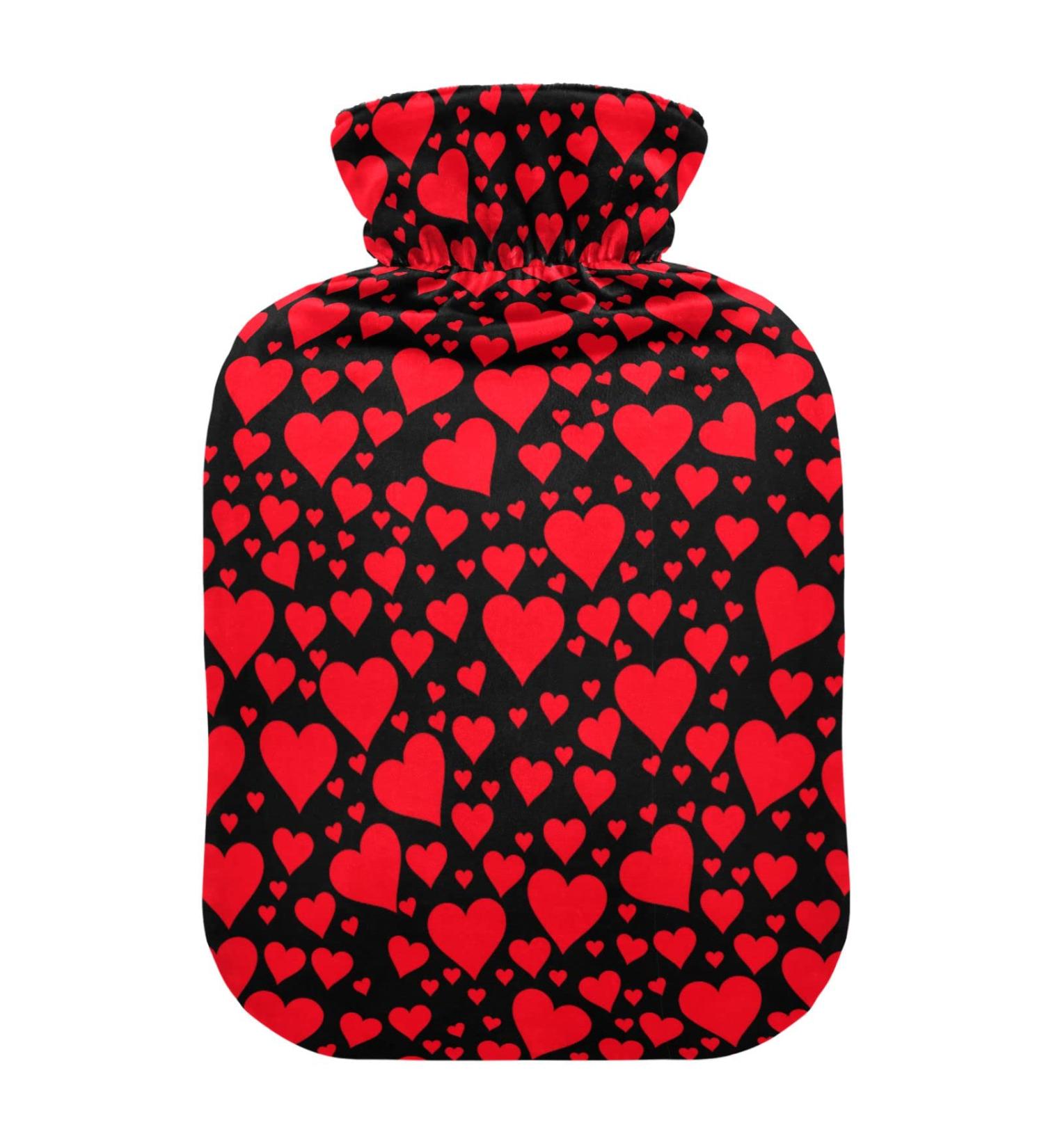 Valentine's Day Red Heart Heat Bottle for Pain Relief - Hand & Foot Warmer 1L Warm Water Bed Warmer - Perfect Gift! - Buy Online on GoSupps.com