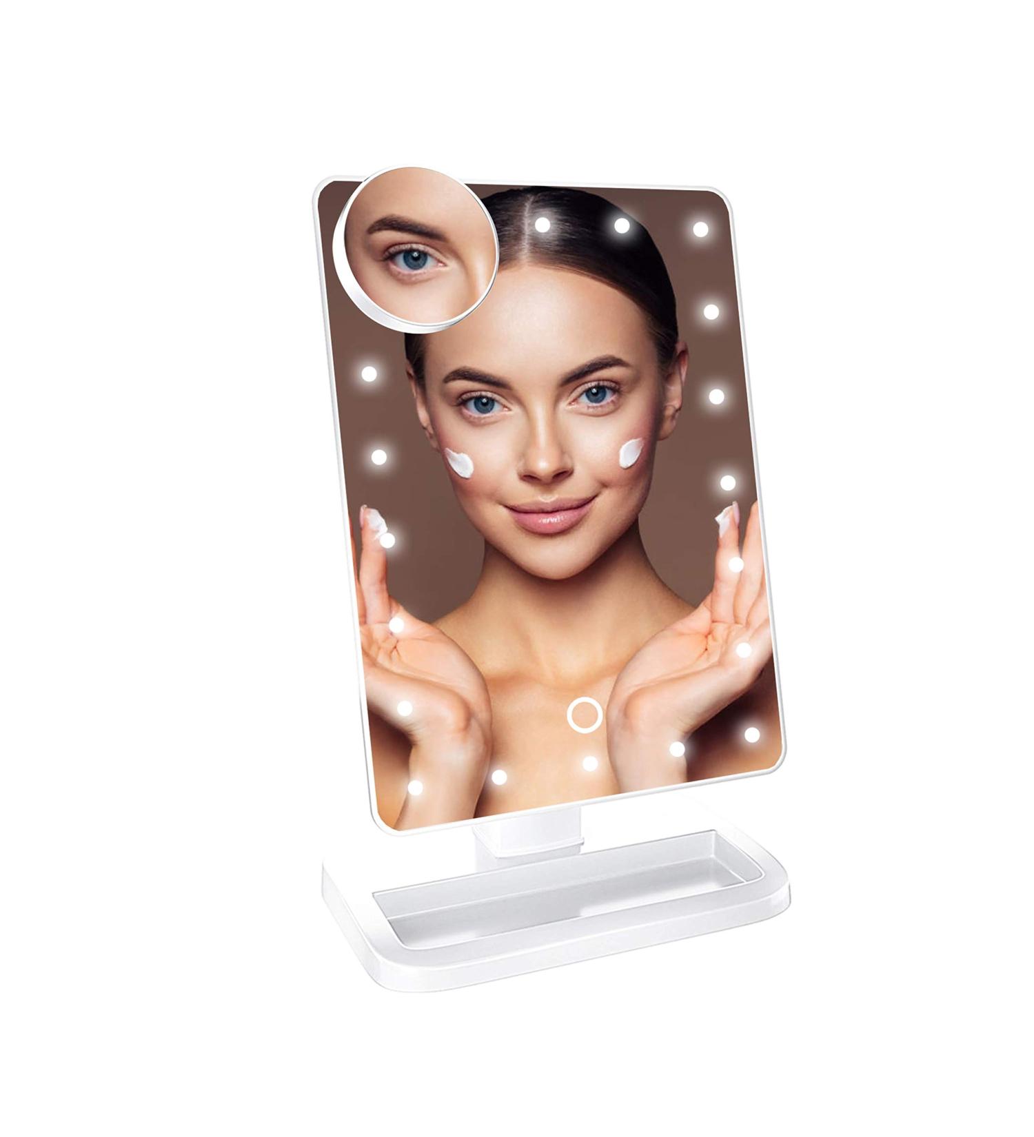 Impressions Touch XL Dimmable LED Makeup Mirror with Bluetooth and 5X Magnification (White) - Buy Online on GoSupps.com