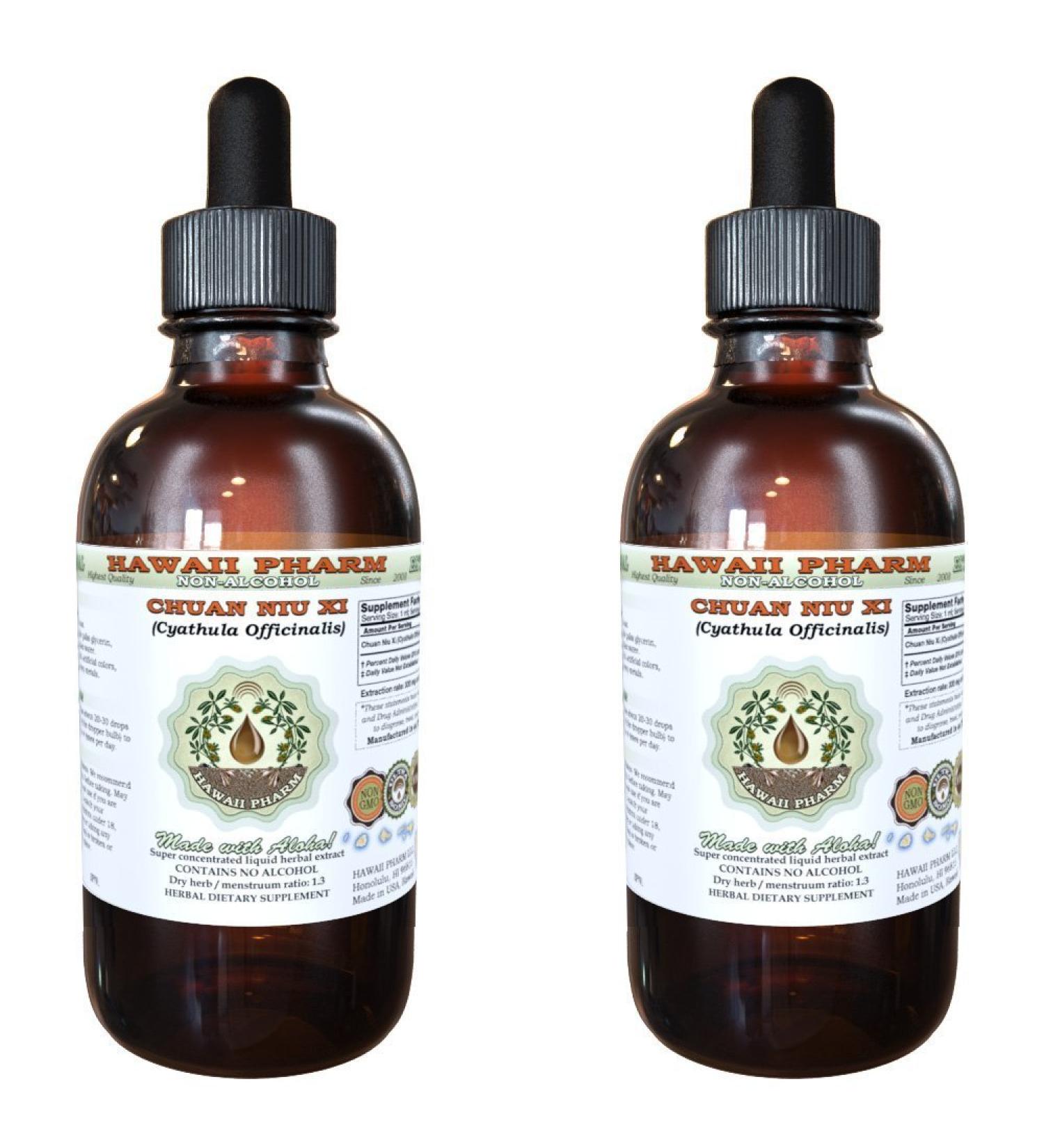 Chuan NIU Xi Alcohol-Free Liquid Extract Chuan NIU Xi Cyathula (Cyathula Officinalis) Root Glycerite Hawaii Pharm Natural Herbal Supplement 2x4 oz 4 Fl Oz (Pack of 2) - Buy Online on GoSupps.com
