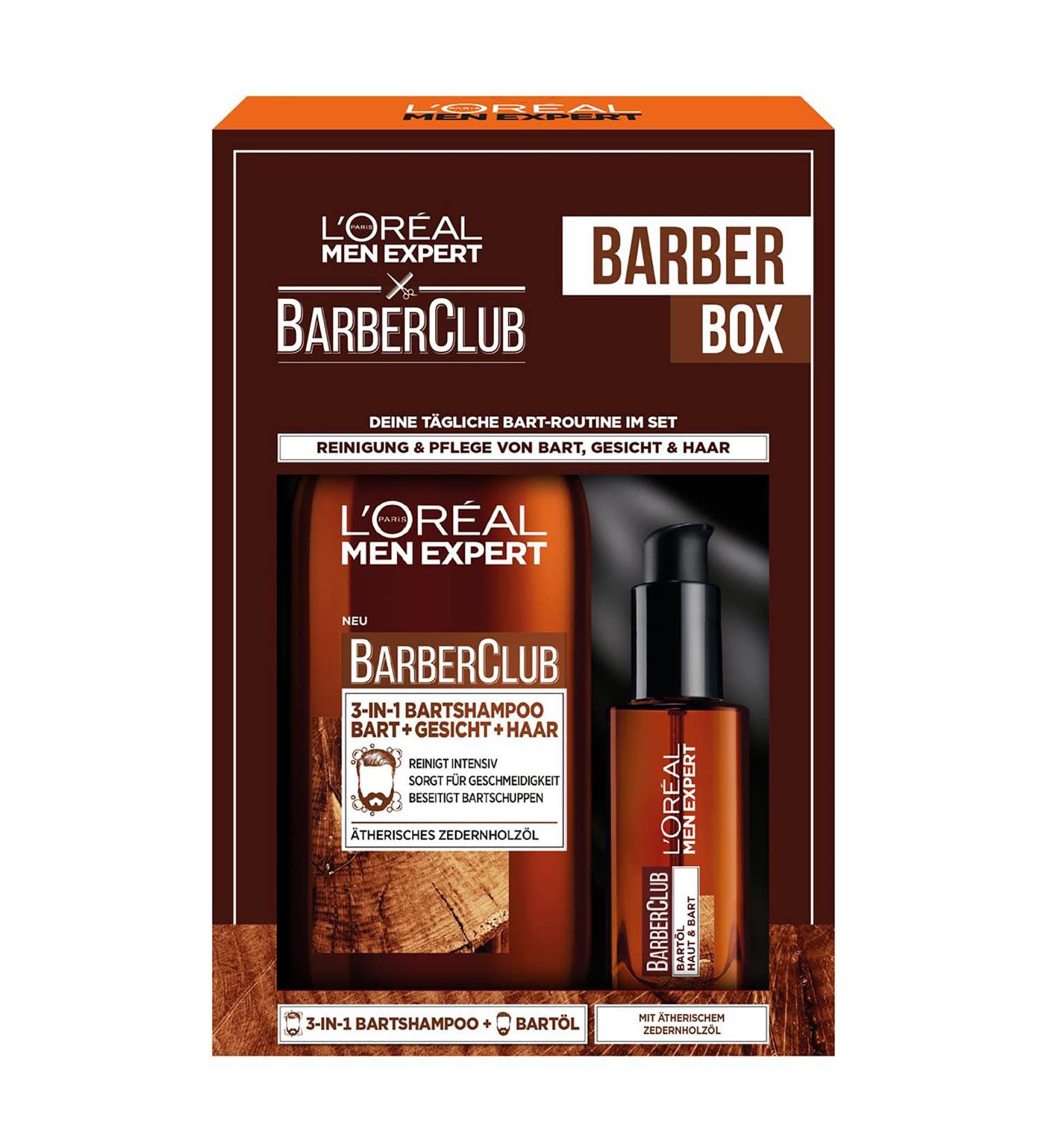 L'Or al Men Expert Beard Care Set | Beard Oil & Shampoo for Men | Barber Club Gift Set 230ml - Buy Online on GoSupps.com