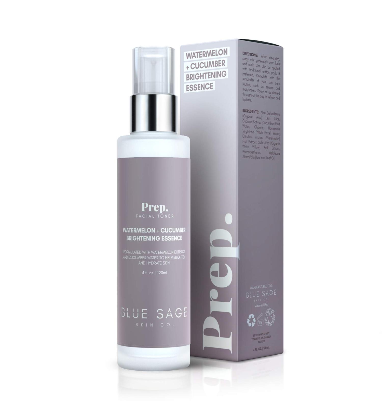 Blue Sage Watermelon + Cucumber Brightening Essence Facial Toner | Natural Face Mist with Witch Hazel to Even Complexion and Prepare Skin - Buy Online on GoSupps.com