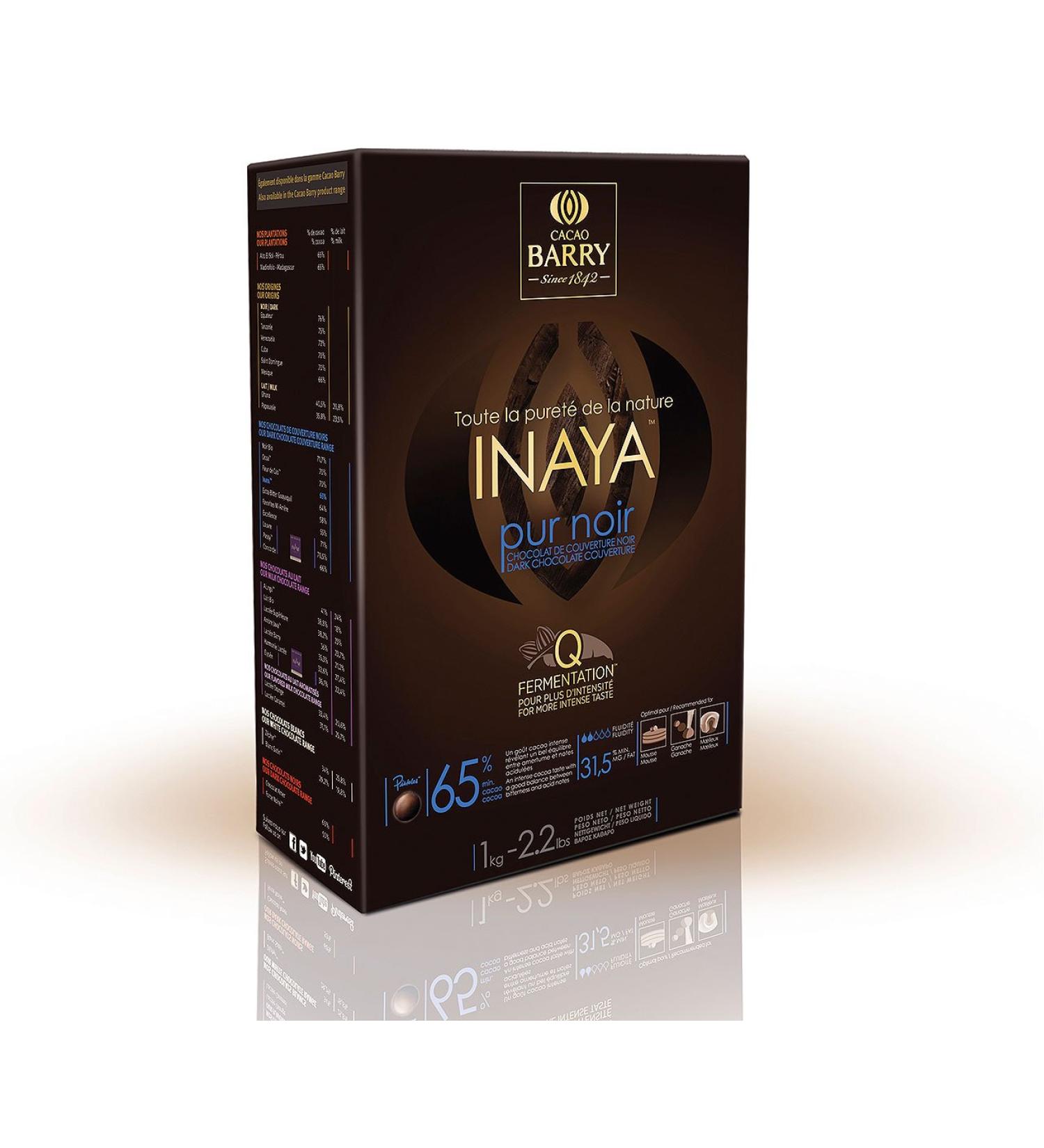 Inaya dark couverture chocolate in 1 kg pistoles (65% Barry cocoa)