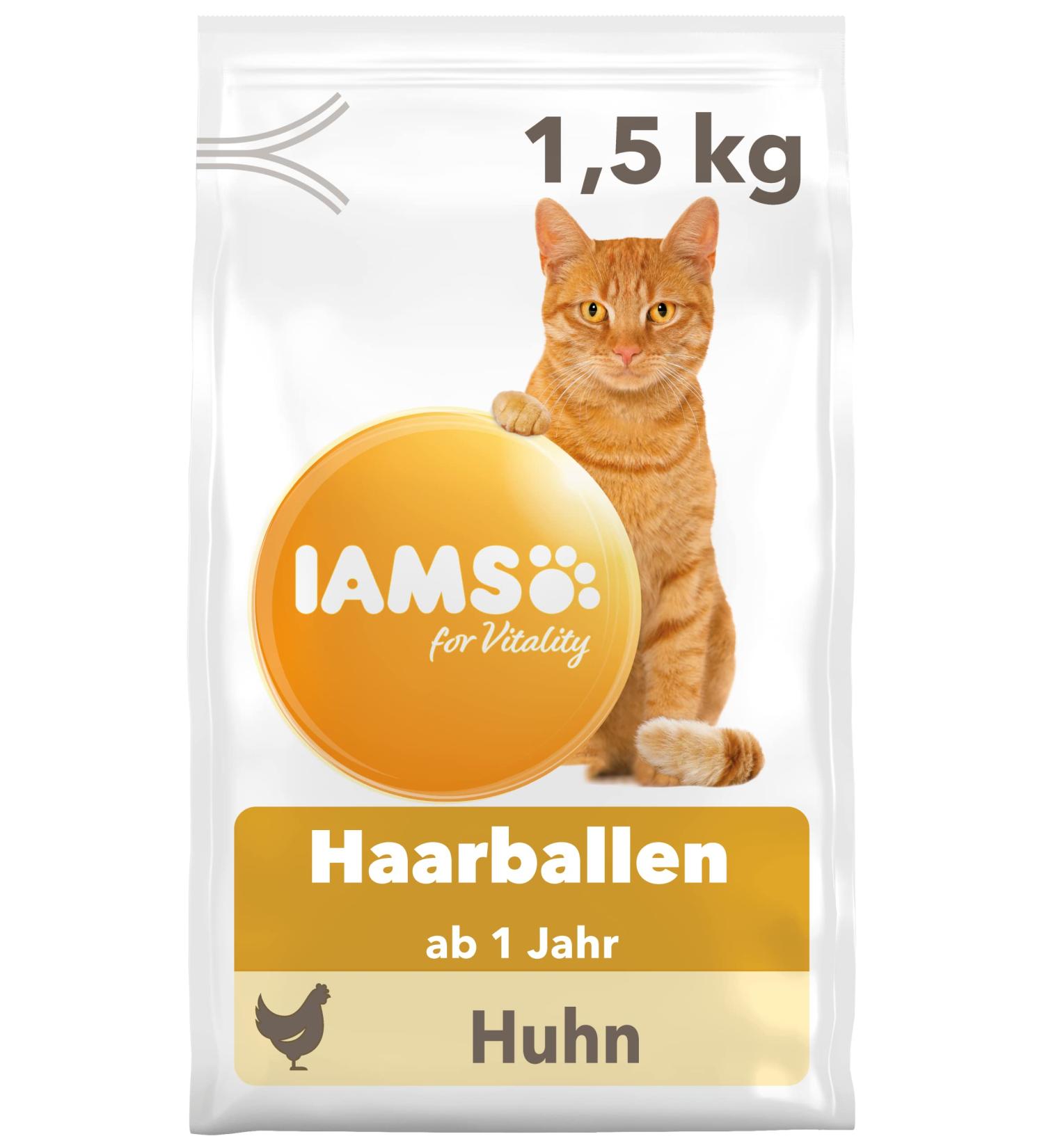 IAMS for Vitality Anti-Hairball Dry Cat Food - 1.5 kg | Best Dry Food for Cats 1 Year+ | Shop Internationally - Buy Online on GoSupps.com