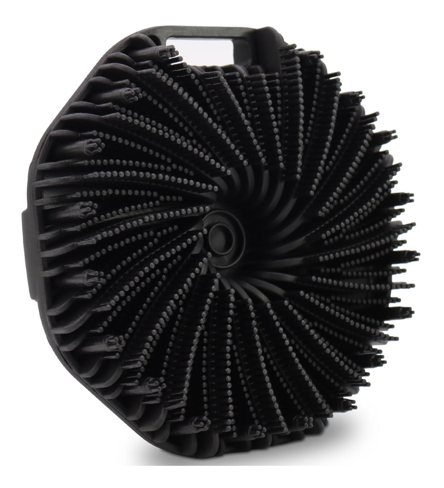Silicone Body Scrubber with Non-Slip Handle - Travel Friendly Shower & Body Wash Scrubber (Black) | International Shipping - Buy Online on GoSupps.com