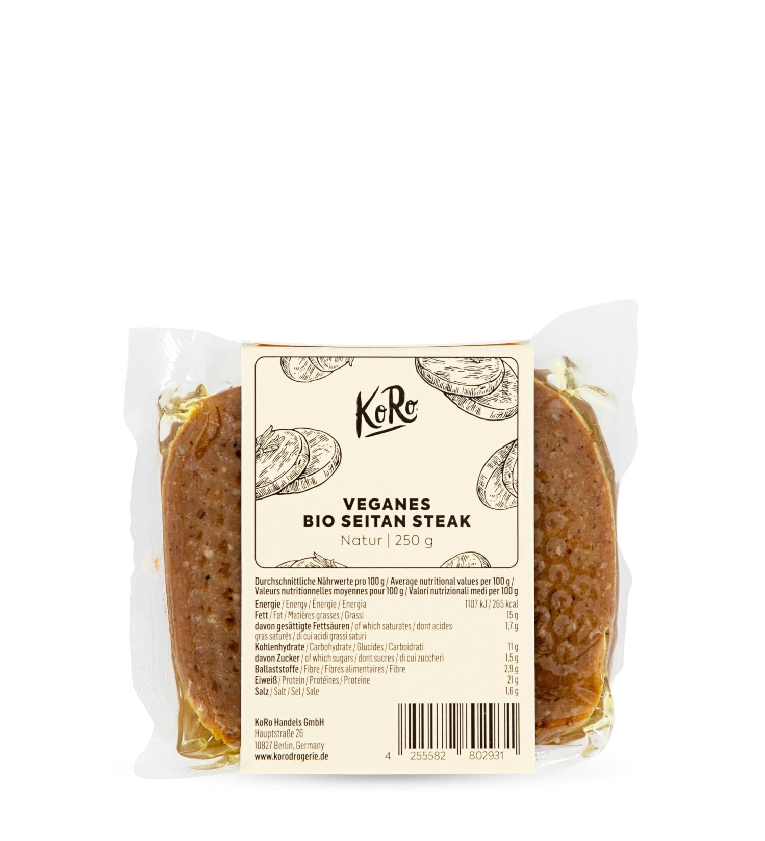 KoRo - Organic vegan seitan steak 250g - Buy Online on GoSupps.com