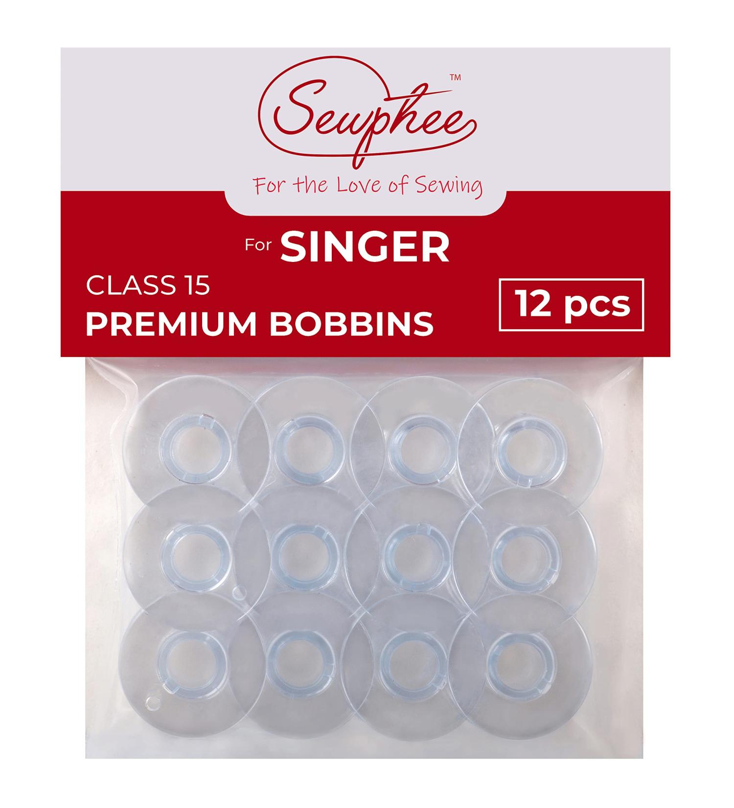 12pcs Bobbins fits Singer Sewing Machine - Class 15 Plastic Bobbins, 81348