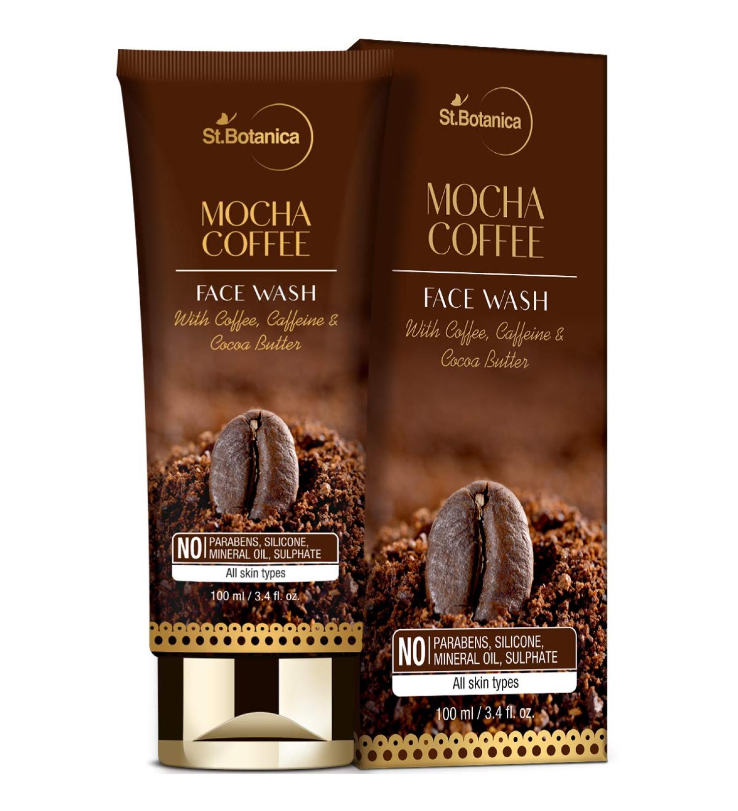 StBotanica Mocha Coffee Face Wash 100ml - Caffeine & Cocoa Butter | SLS & Paraben Free | Shop Internationally - Buy Online on GoSupps.com
