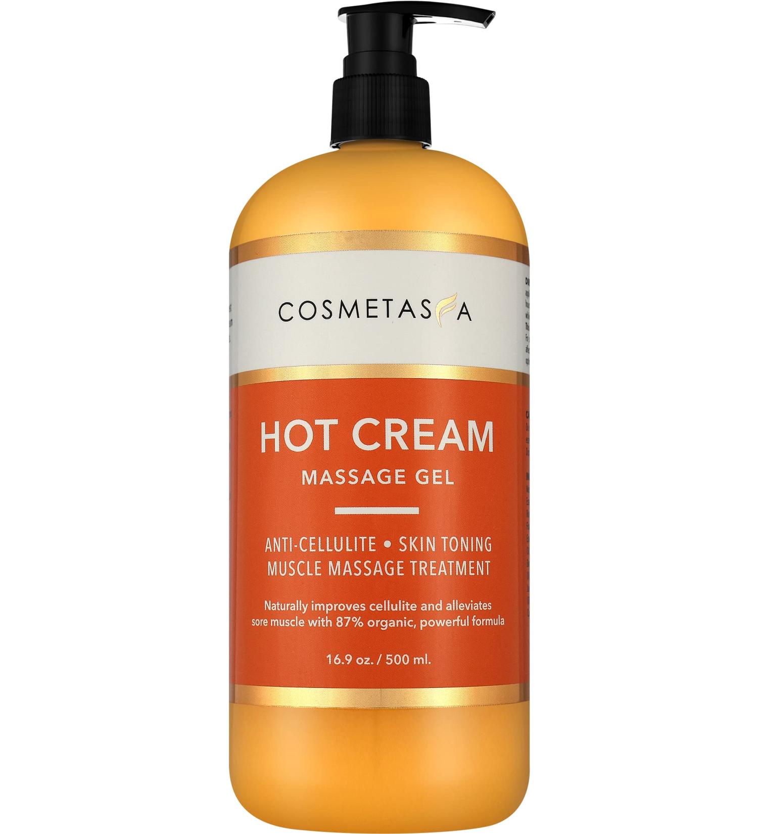 Cosmetasa Hot Cream Massage Gel - Natural & Organic Cellulite Cream - Skin Toning & Muscle Soothing - 16.9 Oz - Buy Online on GoSupps.com