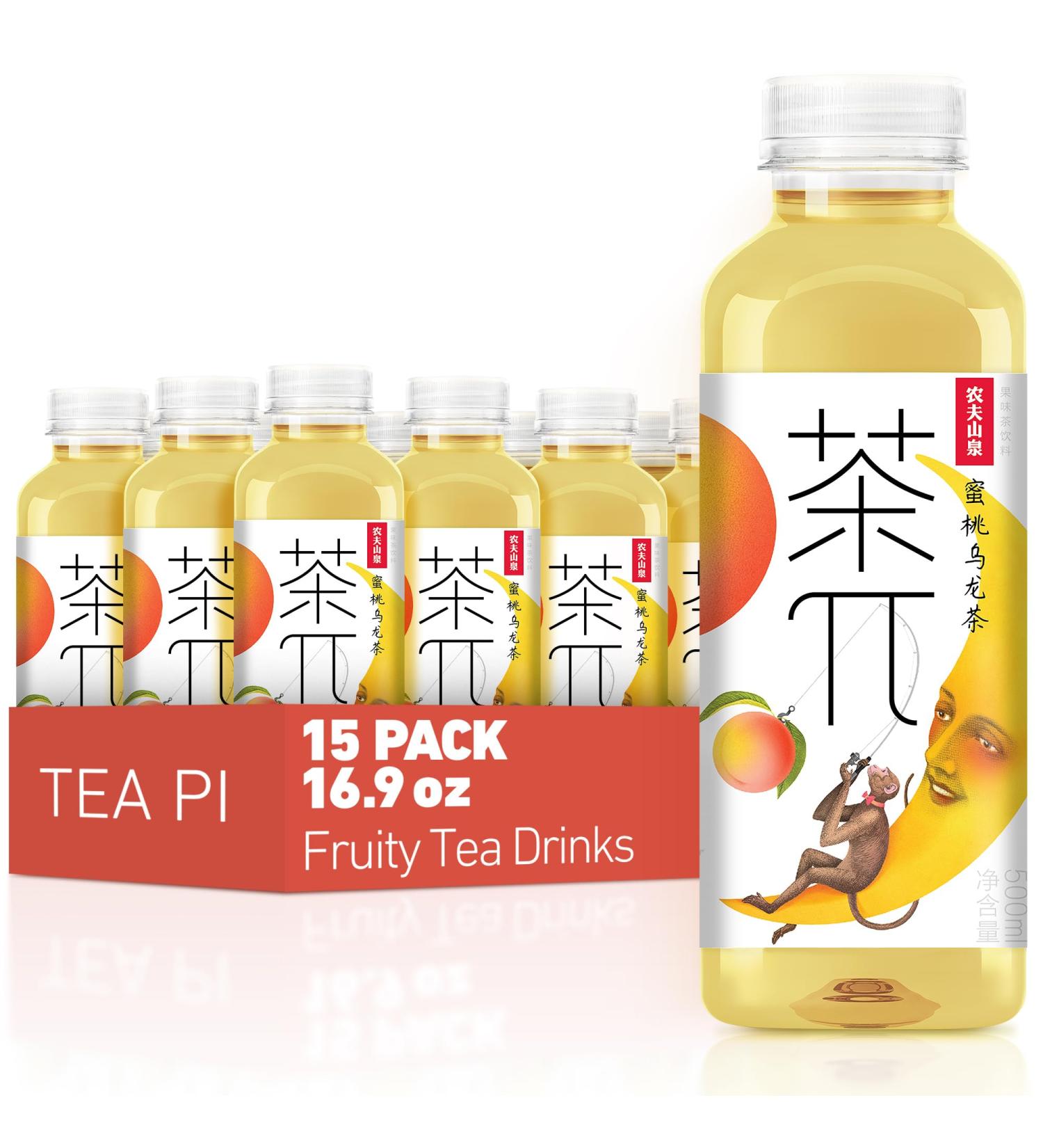 Tea PI Iced Tea Peach Oolong Tea Sweet Iced Fruit Tea Bottles Real Juice -16.9 fl oz 500mL 15 Pack - Buy Online on GoSupps.com