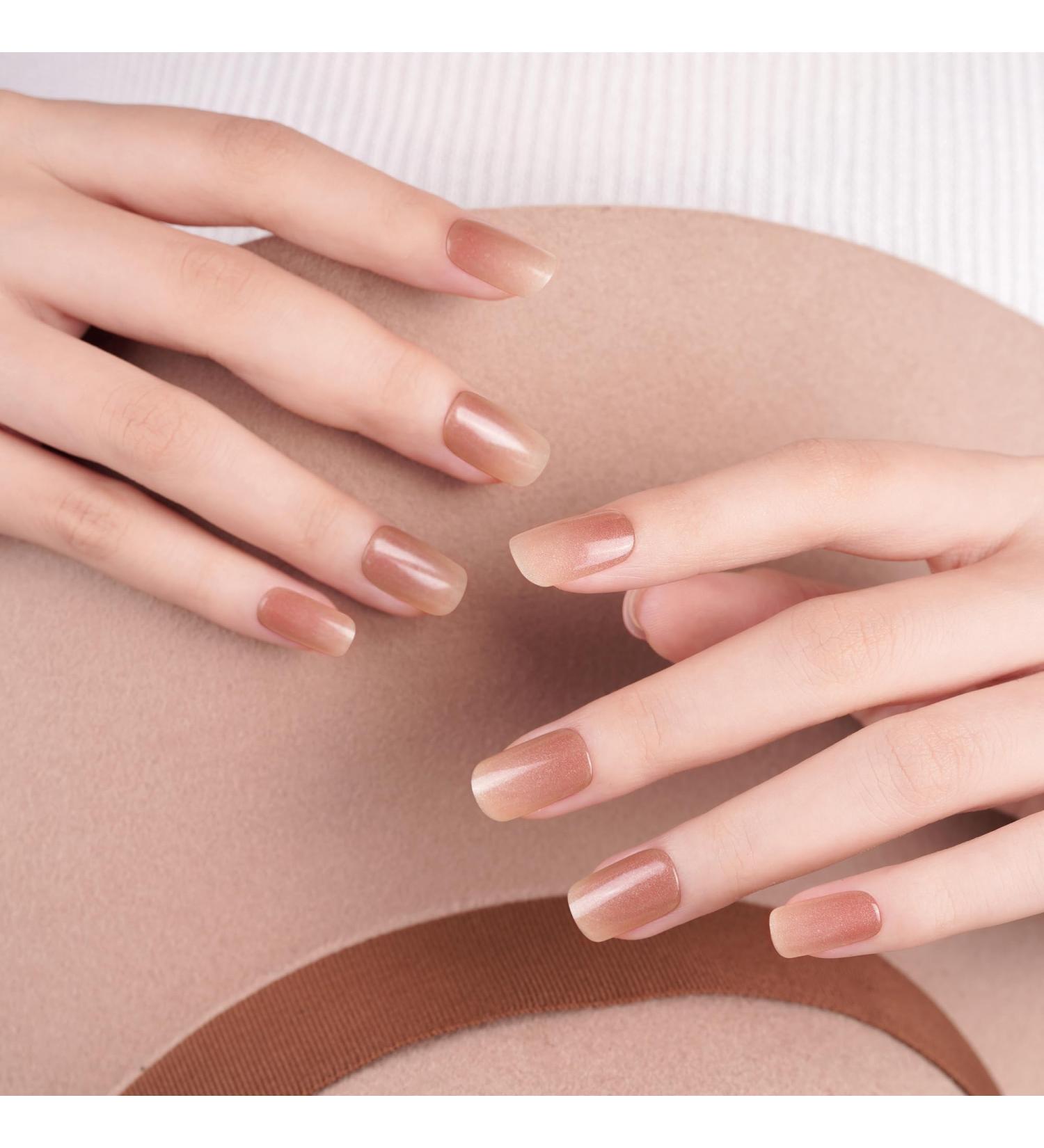 Danni & Toni Half Hardened Gel Nail Foils - Earthy Ombre Brown Glitter Gradient | Self-Adhesive Nail Stickers | 28 Premium Nail Design Wraps - Buy Online on GoSupps.com