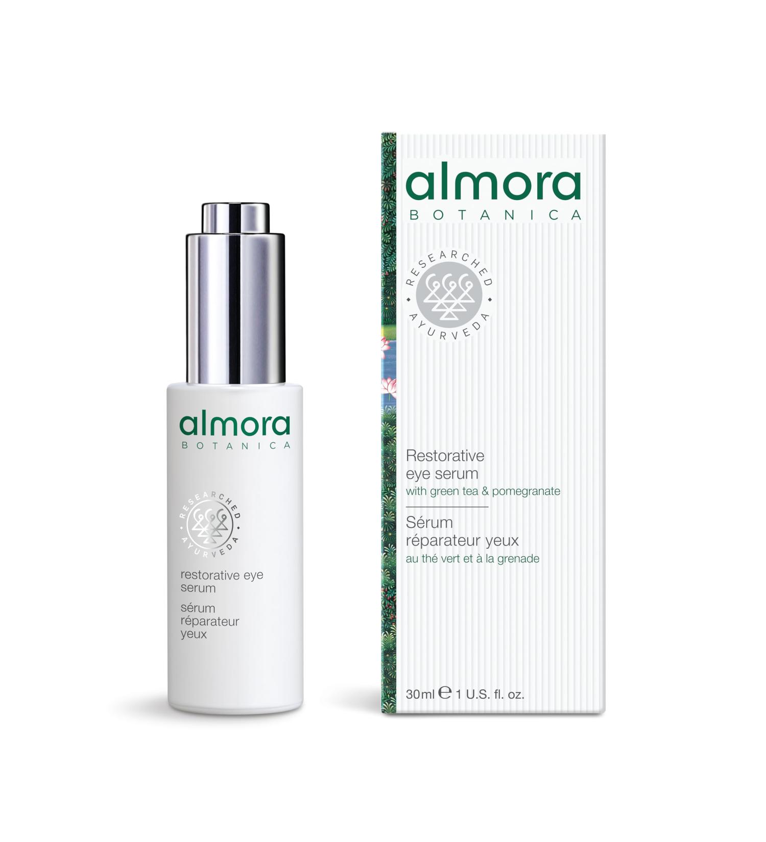 Almora Botanica Restorative Eye Serum 30mL | Brightening & Firming Eye Treatment | Reduces Dark Circles Puffiness & Fine Lines | Nutrient-Rich Collagen-Activating Formula | Clean Vegan Skincare - Buy Online on GoSupps.com