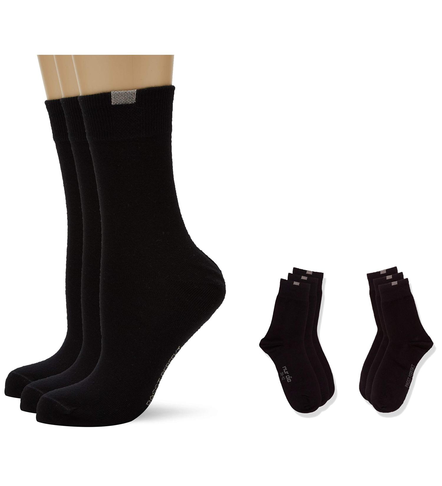 Only the 9-Pack Women's Breathable Cotton Socks - Comfortable Waistband Seamless Design Size 35-38 Black - Perfect for Daily Wear - Buy Online on GoSupps.com