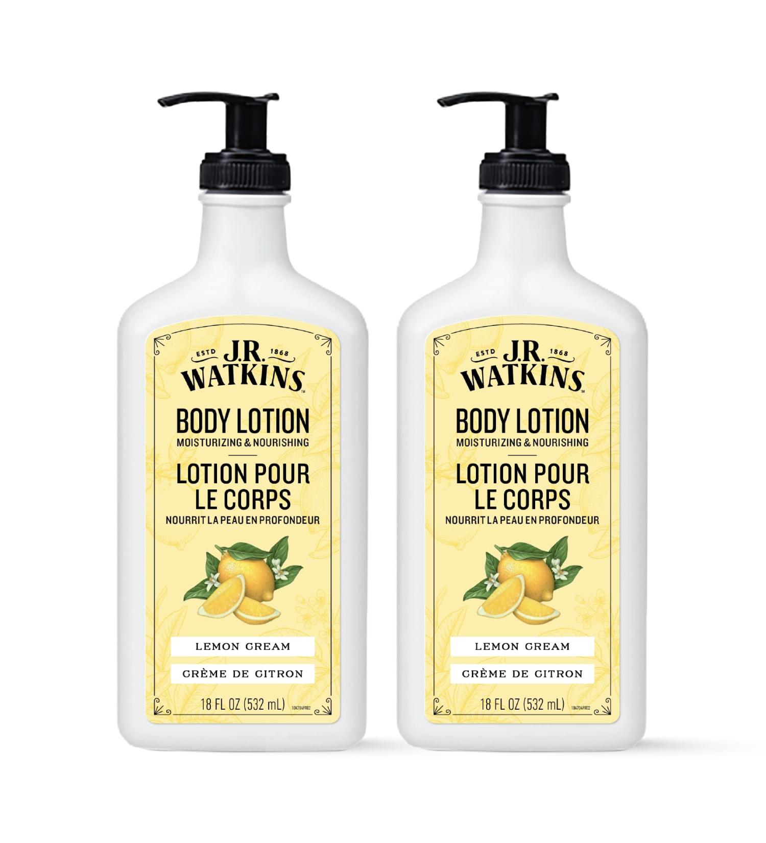J.R. Watkins Daily Moisturizing Body Lotion Lemon Cream 18 fl oz 2 Pack Lemon Cream 18 Fl Oz (Pack of 2) - Buy Online on GoSupps.com