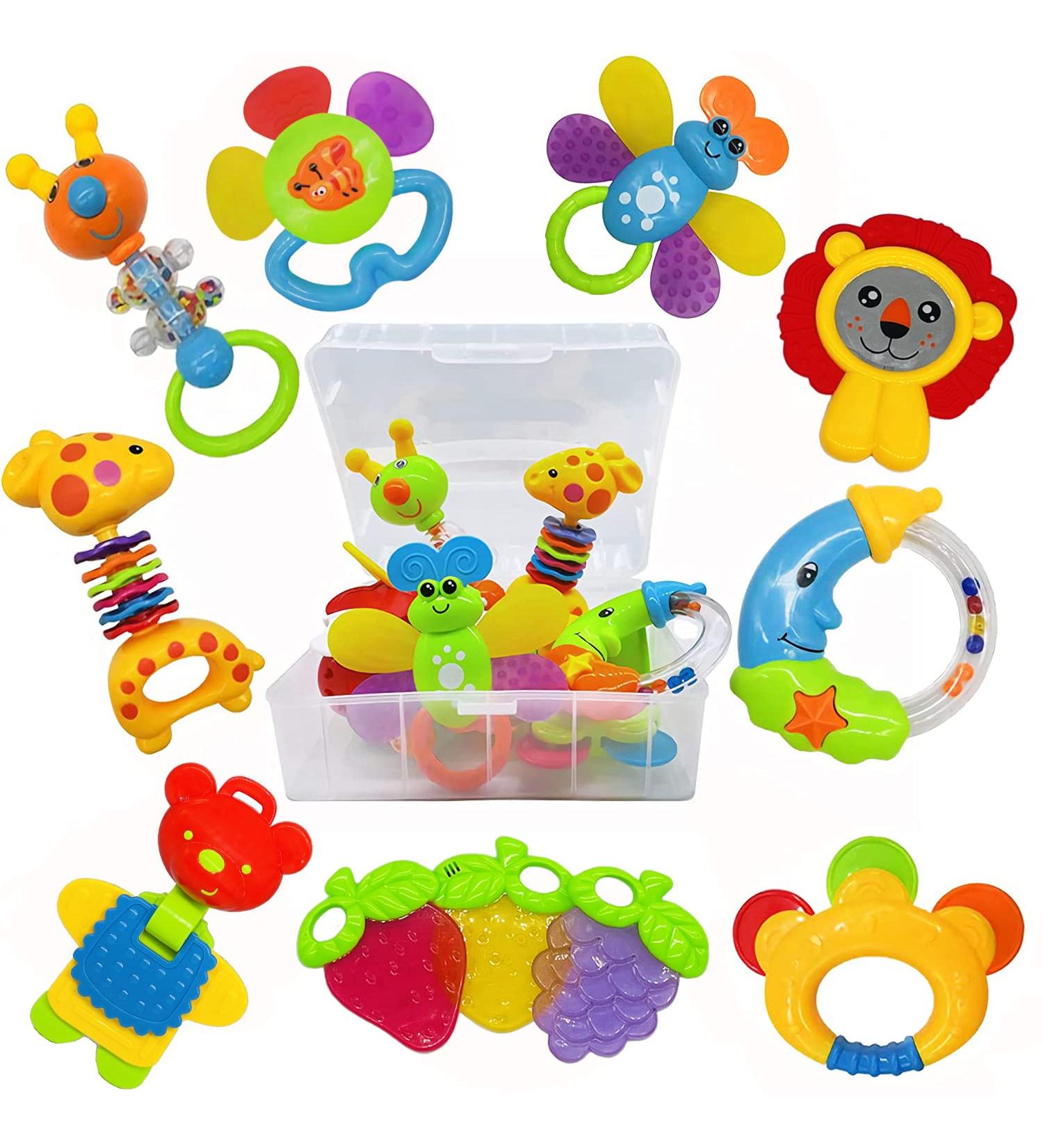 Aiviai Baby Rassel BeiÃring Set | 11 PCs Musical Rattles & Teething Toys for 0-12 Months | Perfect Gifts for Babies & Toddlers - Buy Online on GoSupps.com