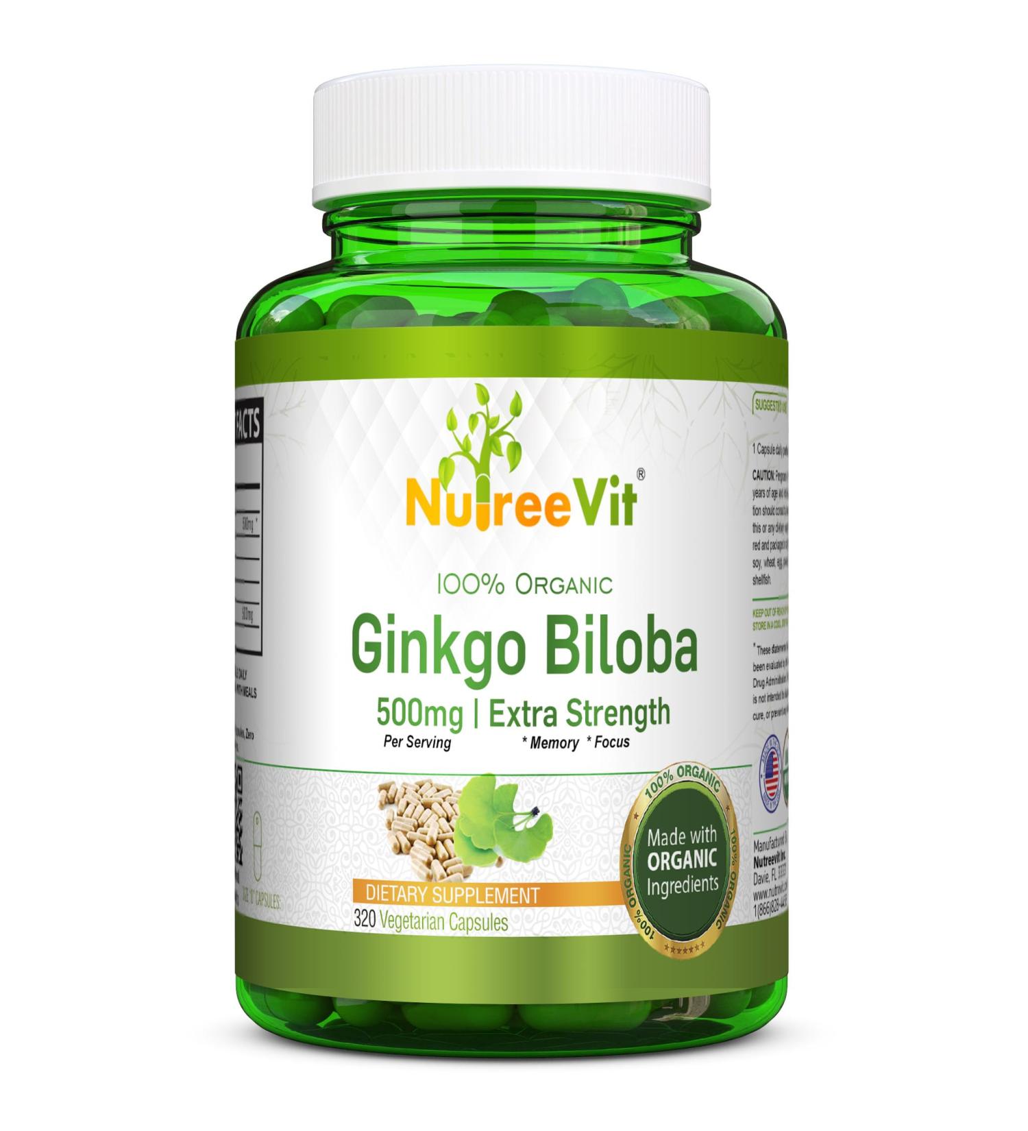 NutreeVit Ginkgo Biloba Capsules (320 Capsules) - Buy Online on GoSupps.com