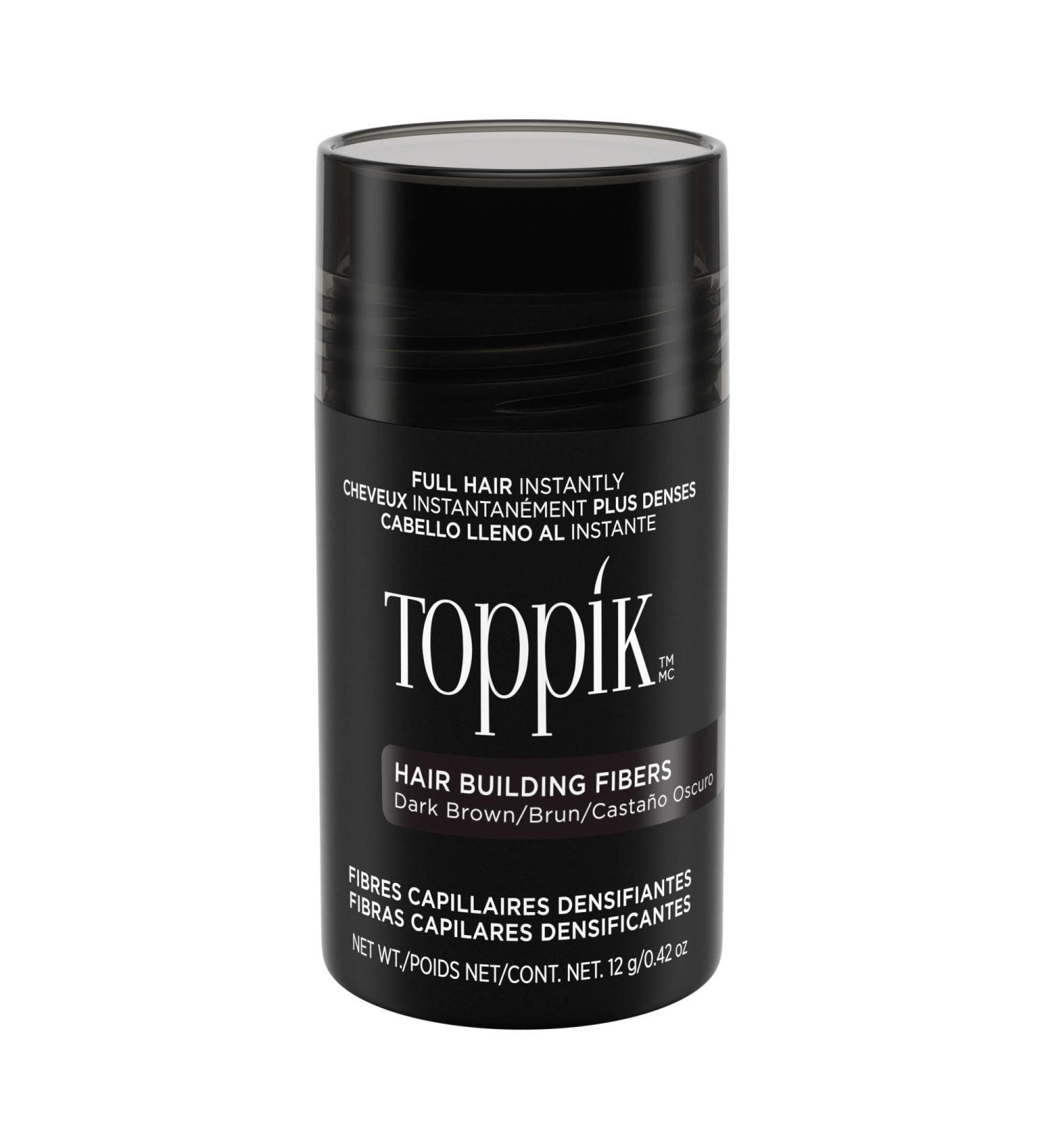 Toppik Dark Brown Hair Building Fibers - Thinning Hair Thickener for Fuller Appearance - 0.42 OZ - Buy Online on GoSupps.com
