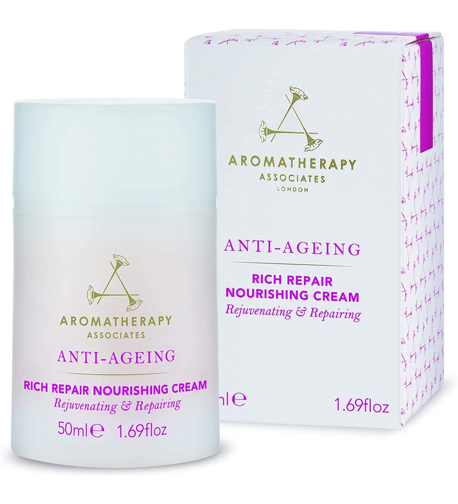 Aromatherapy Associates Anti-Ageing Rich Repair Nourishing Cream - Face Mask with Inca Inchi Oil Cupua u Rose Patchouli & Frankincense 50 ml - Buy Online on GoSupps.com