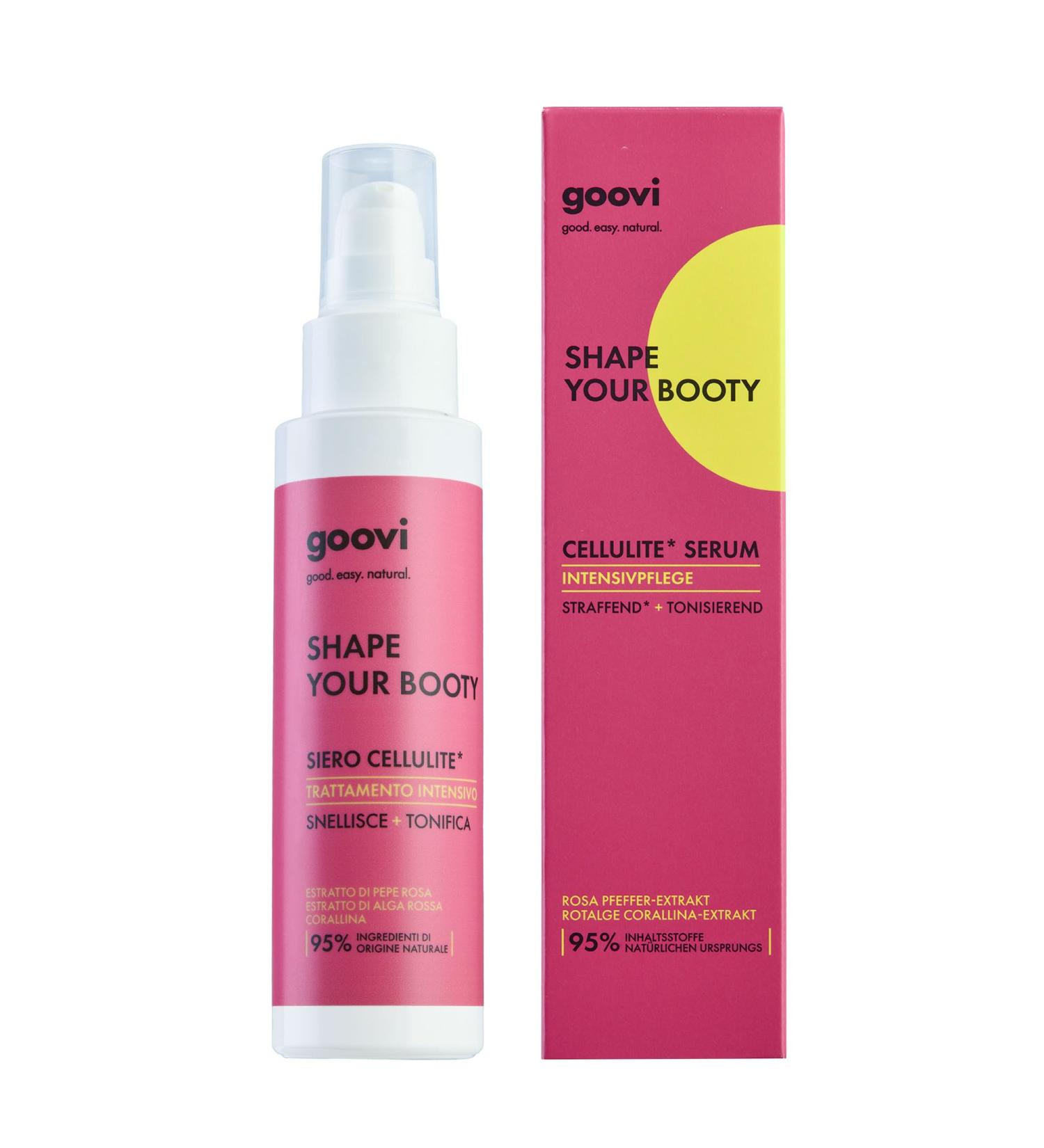  Goovi GOOVI Shape Your Booty Anti-Cellulite Serum - Firming Cream with Pink Pepper and Lotus Extract - Heating Effect for Orange Peel - 100ml - Buy Online on GoSupps.com