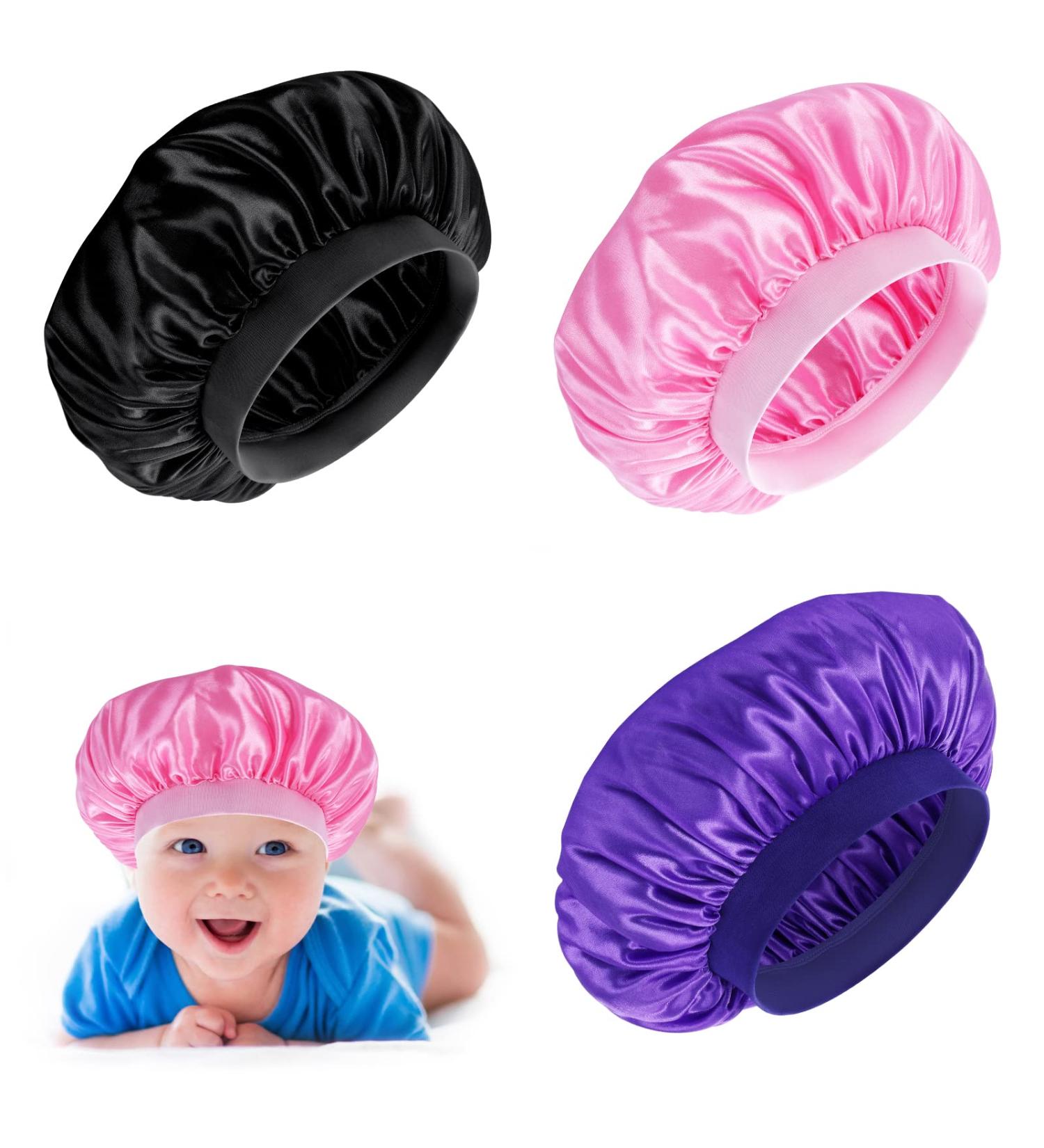 Prasacco Kids Satin Bonnet Set - Soft Silk Night Hats for Baby Girls & Boys | Colorful Cap for Natural Hair | Toddler & Child Sleep Cap - Buy Online on GoSupps.com