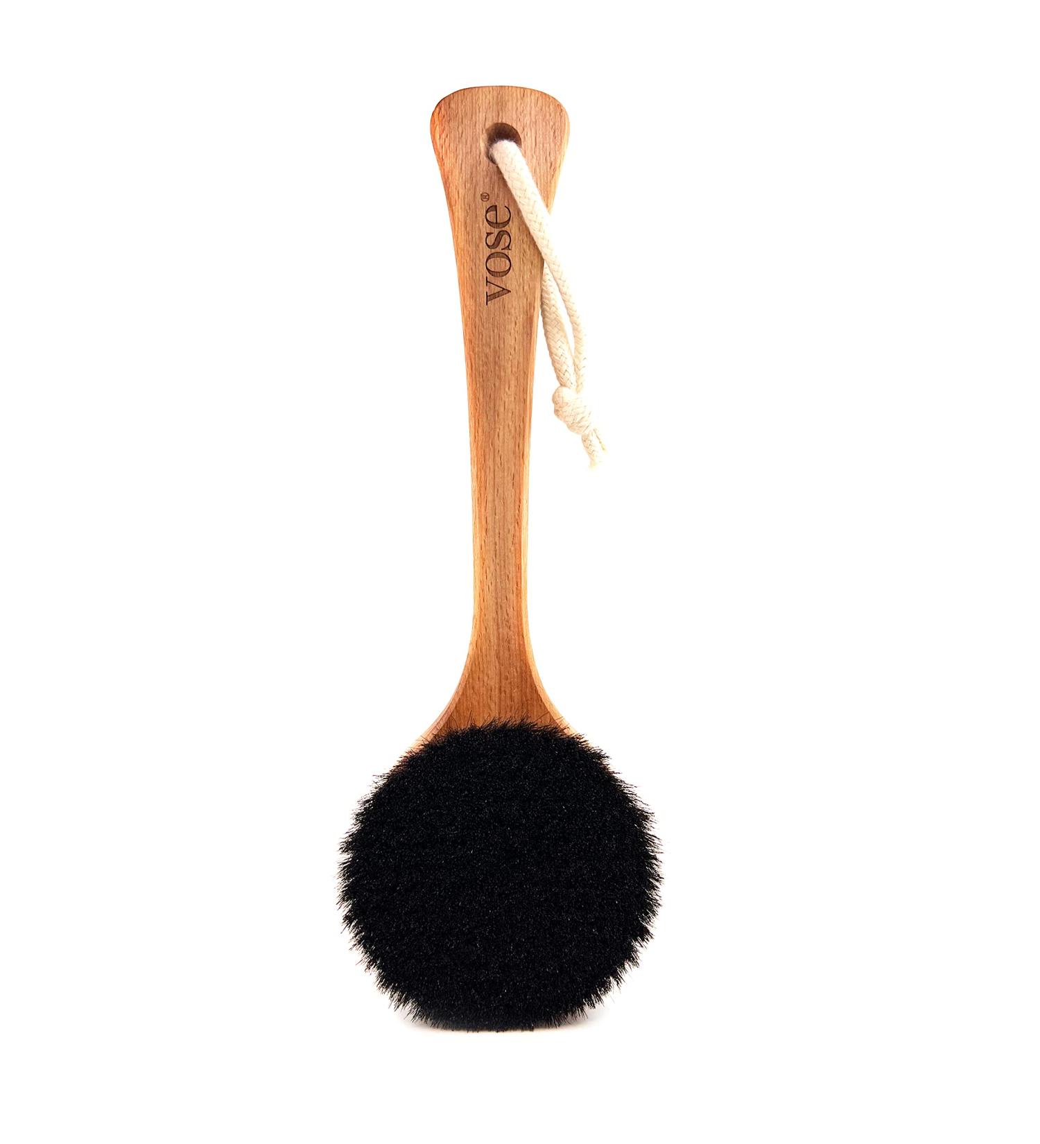 Natural Body Brush & Exfoliating Scrubber for Dry Brushing - Best Back Body Scrub for Glowing Skin - Buy Online on GoSupps.com
