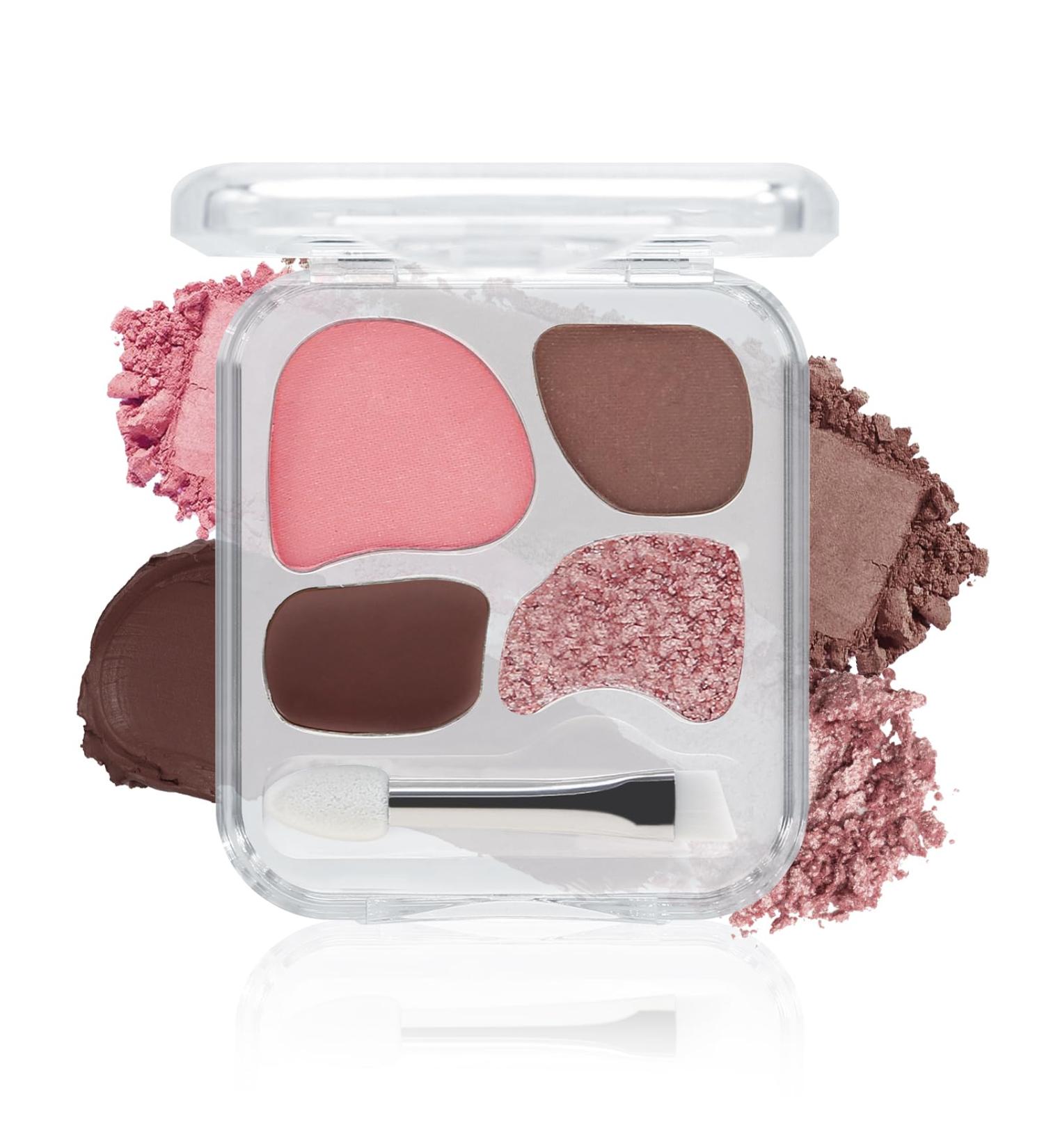 4 Colors Eyeshadow Palette - Waterproof Matte & Shimmer Nude Eye Shadow Neutral Makeup with Dual Ended Brush - Buy Online on GoSupps.com