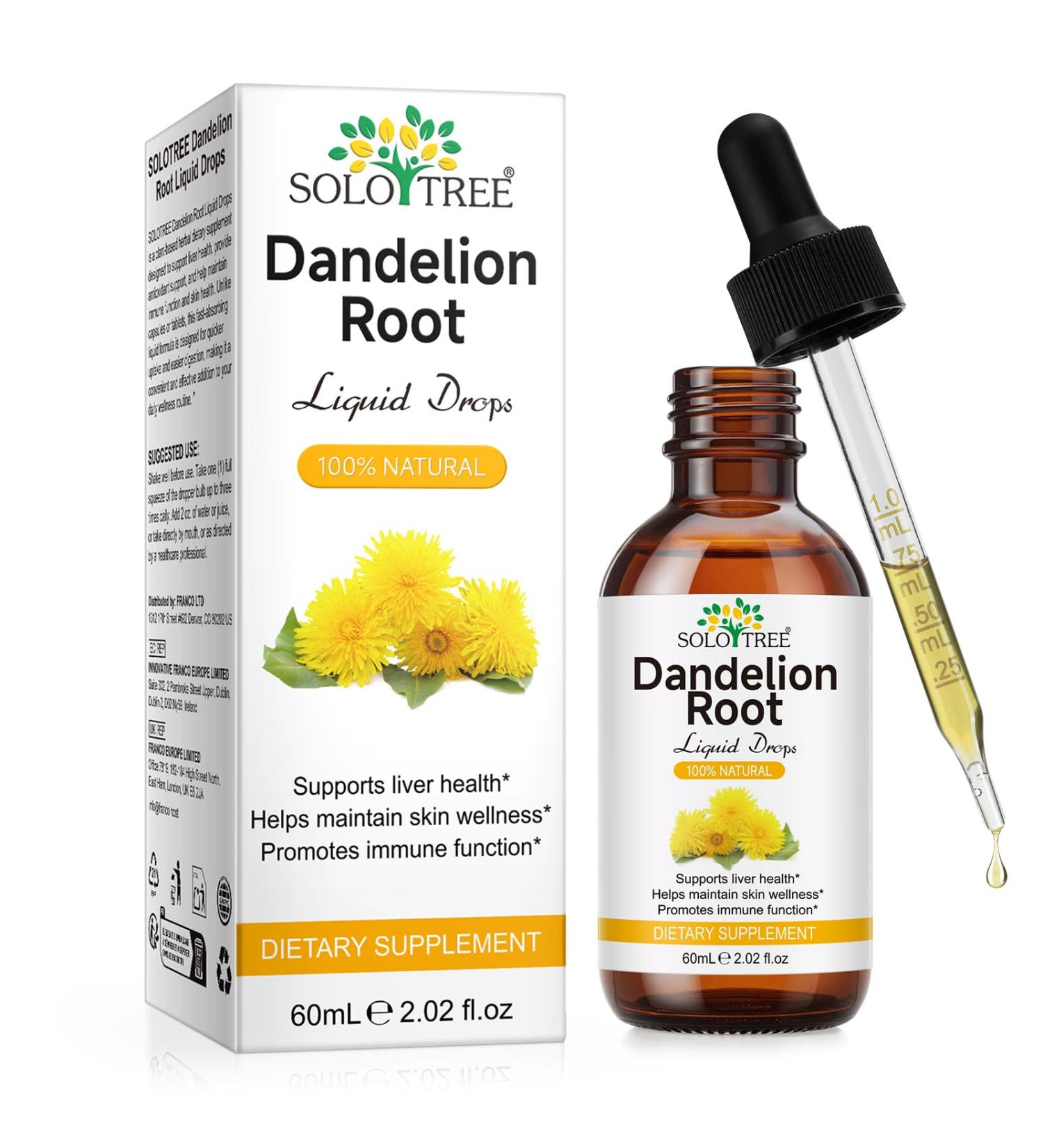PFDGRVI Dandelion Root Extract Drops Liquid Organic Dandelion Root Supplement for Liver Health | Vegan | Gluten Free | Sugar Free | Non-GMO (1) - Buy Online on GoSupps.com