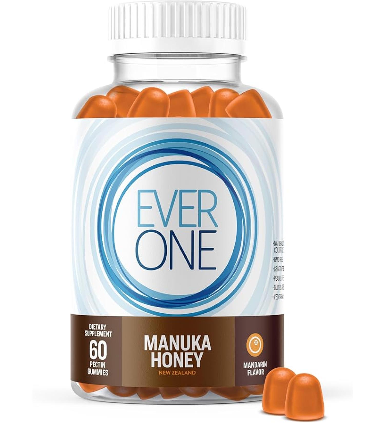Ever One Manuka Honey New Zealand Gummies - Natural Immune Support Vegetarian & Gelatin Free Mandarin Flavored Vitamins for Delicious Health Boost - Buy Online on GoSupps.com