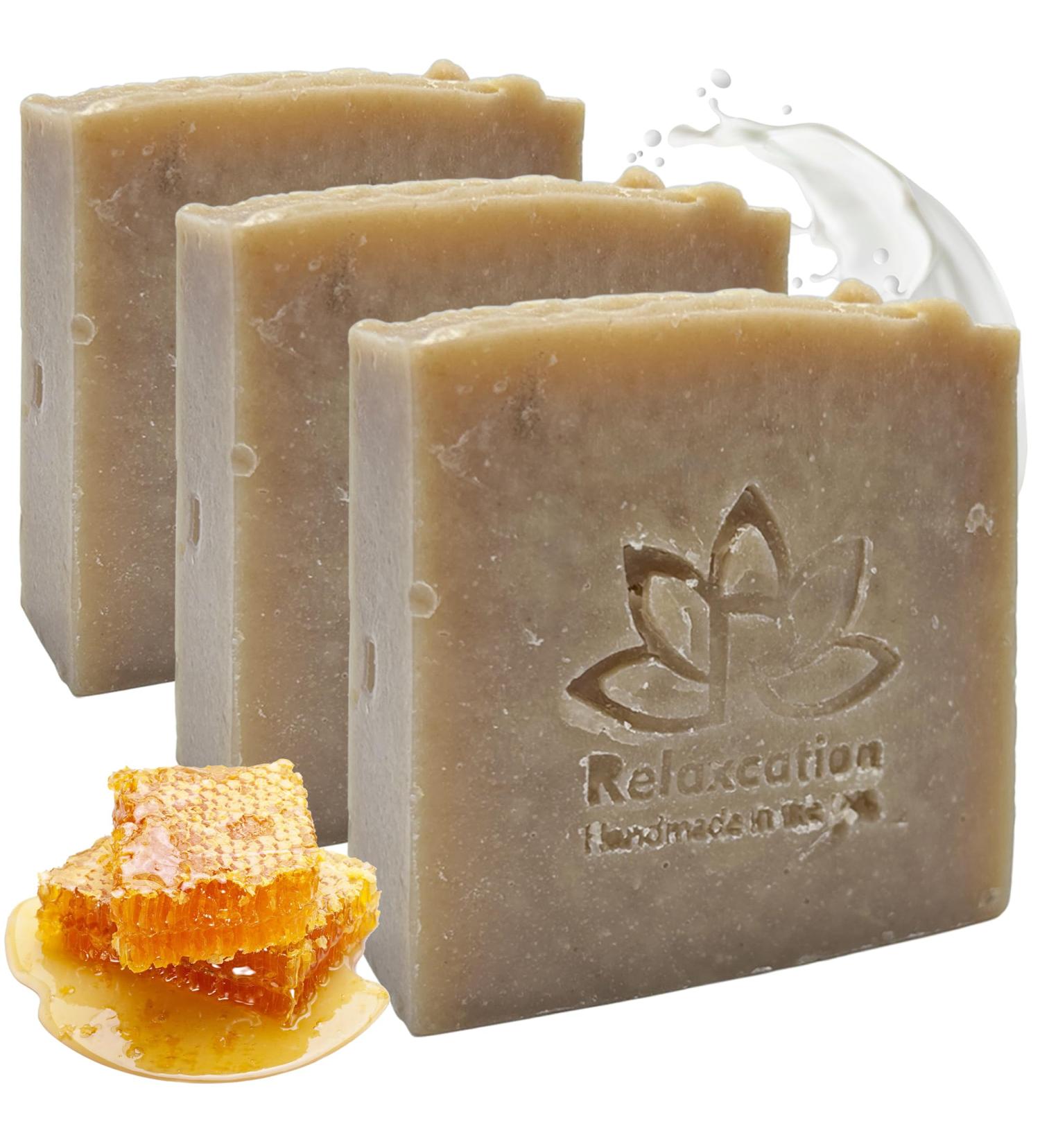 Relaxation Goat Milk Soap Bars - Handmade in USA | Moisturizing Soap for Eczema Psoriasis & Dry Sensitive Skin | Natural 3-Pack - Buy Online on GoSupps.com