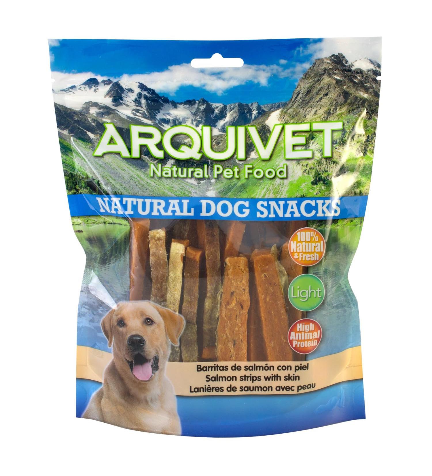 ARQUIVET Salmon Strips with Skin 350g - 100% Natural Dog Snacks - Canine Prizes Treats & Rewards - Buy Online on GoSupps.com