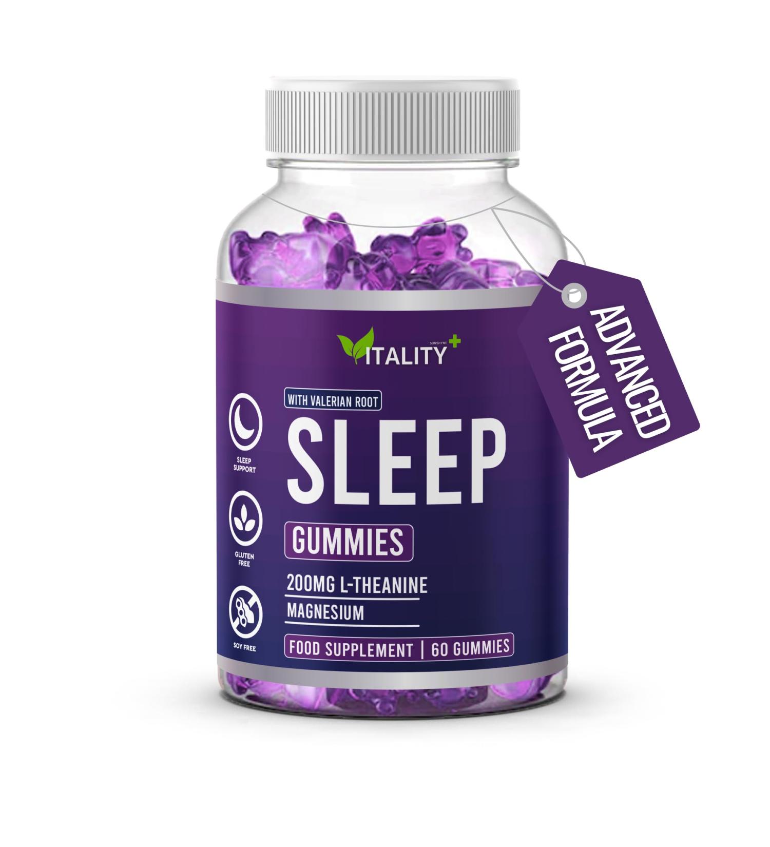 Valerian Root & L-Theanine Sleep Aid Gummies - Non-Habit Forming, Vegan, 60 Chewables - Buy Online on GoSupps.com
