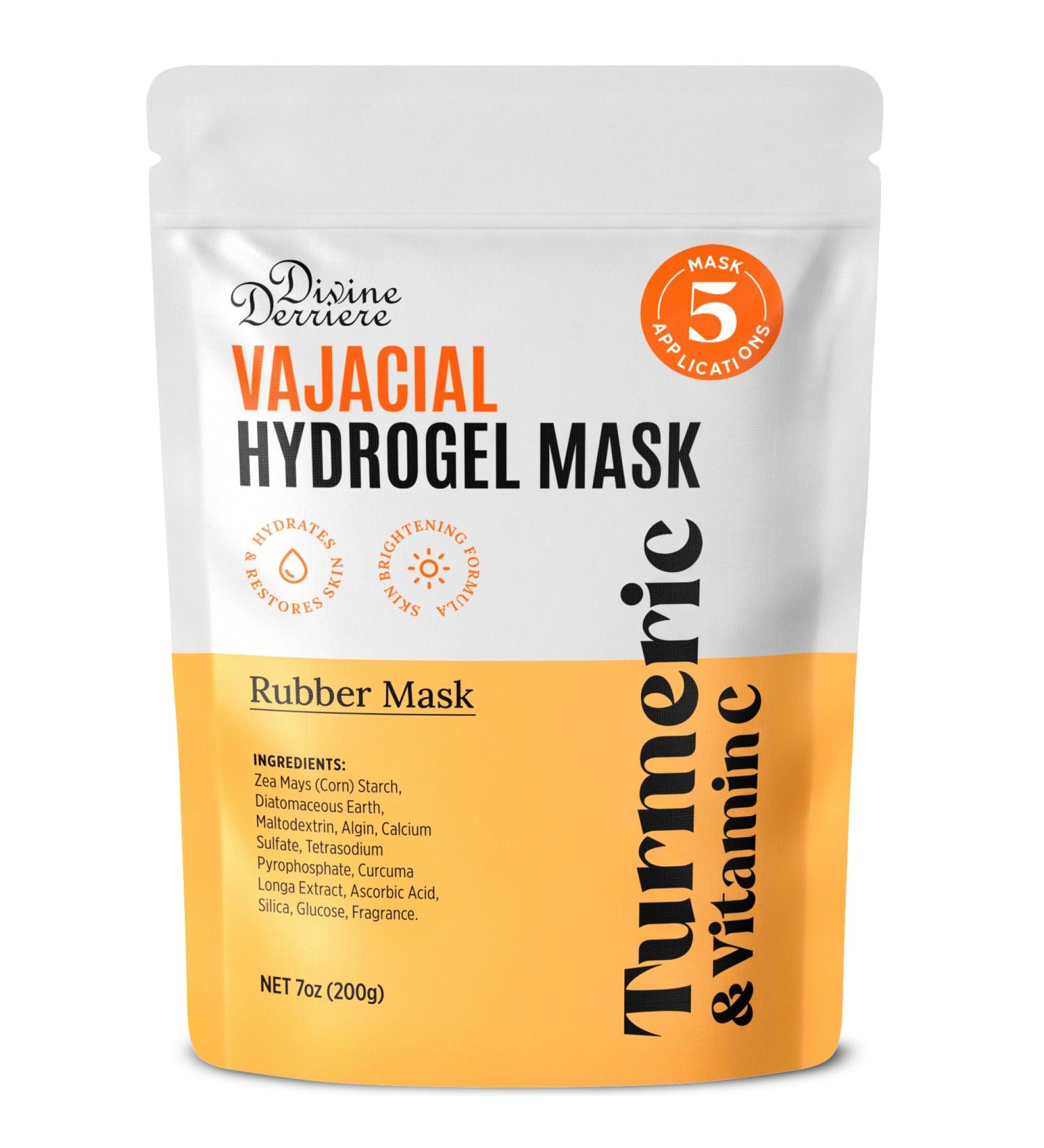 Divine Derriere Vajacial Hydrogel Mask - Premium Turmeric & Vitamin C Peel-Off Hydro Jelly Facial Mask - Deeply Purifying & Hydrating - 7.05 oz - Buy Online on GoSupps.com