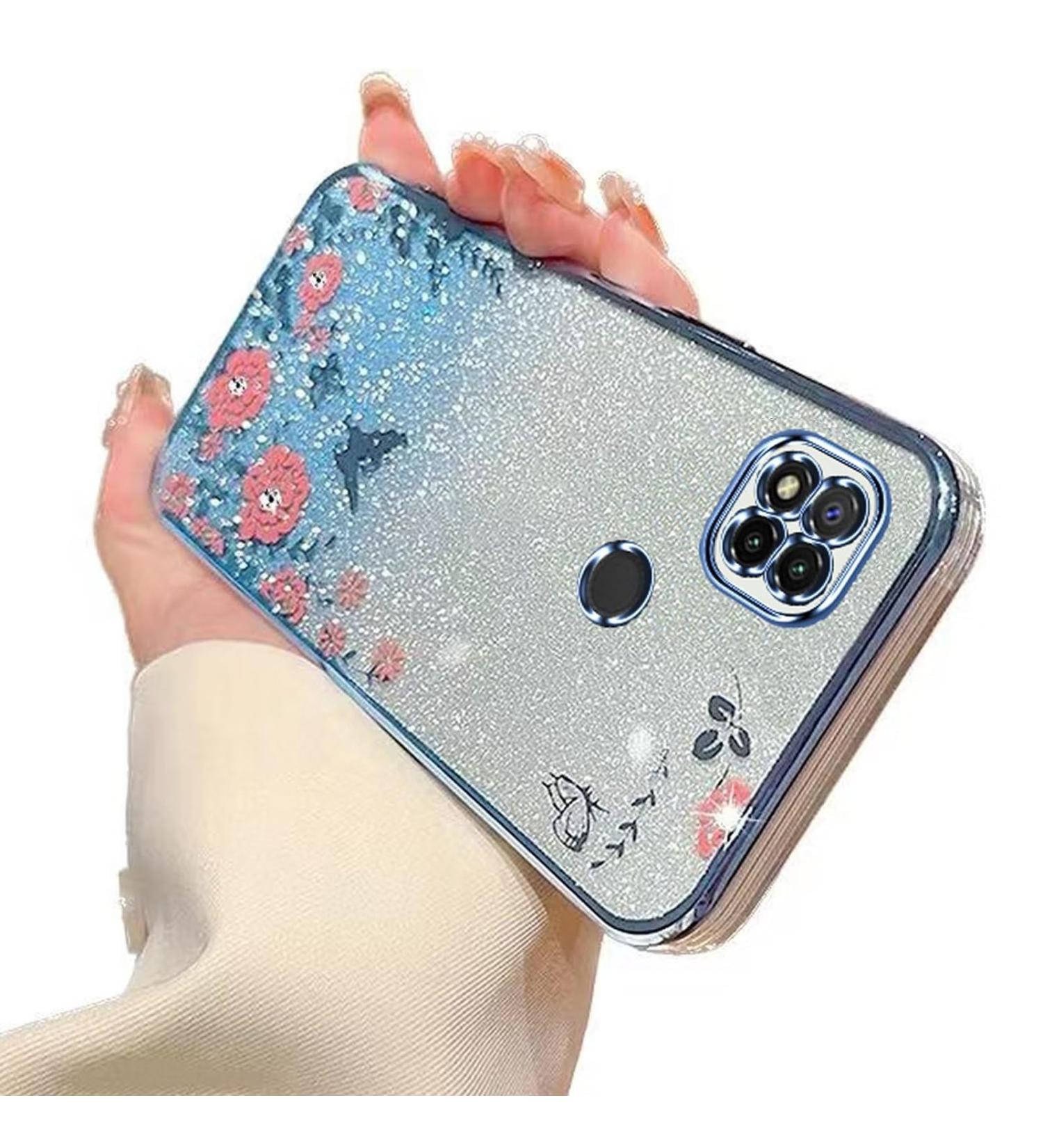 Shop Tivenfezk Nadoli Glitter Diamond Case for Xiaomi Redmi 9C - Sparkle Flower Butterfly Soft Silicone Cover - Buy Online on GoSupps.com