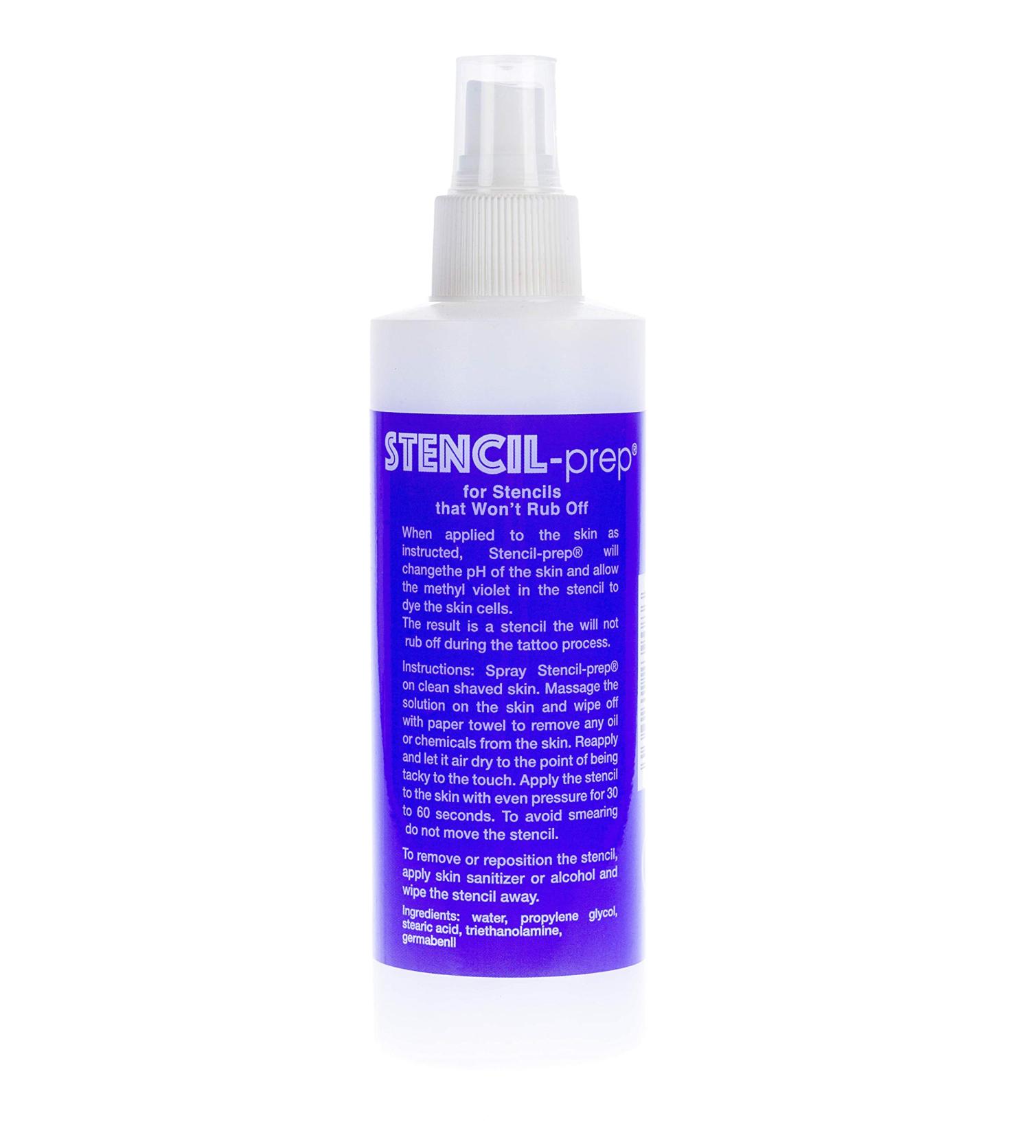 InkJet Stencil-Prep Spray - 8 Oz - Smudge-Proof Tattoo Stencil Transfer Formula (2 Bottles)