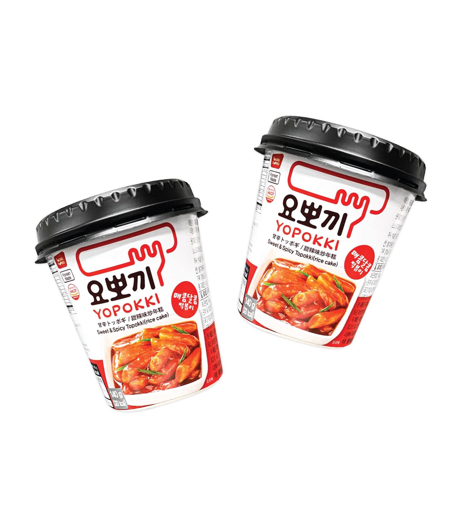 Yopokki Double Pack Sweet & Spicy Rice Cake Cup - 2x140g Authentic Korean Snack - OG Asia - Buy Online on GoSupps.com