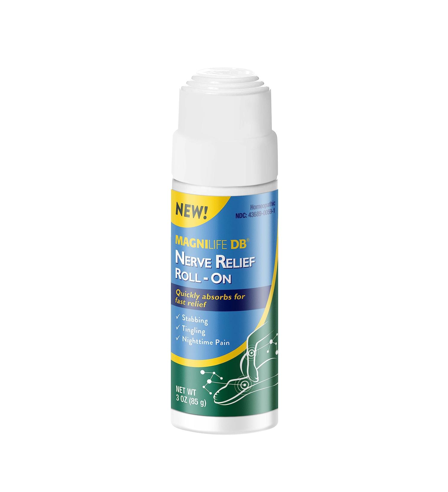 Magnilife Nerve Relief Roll On - Fast Pain Relief for Feet Legs Hands & Arms | Maximum Strength Topical Formula 3 Oz | Supports Circulation & Easy Application - Buy Online on GoSupps.com