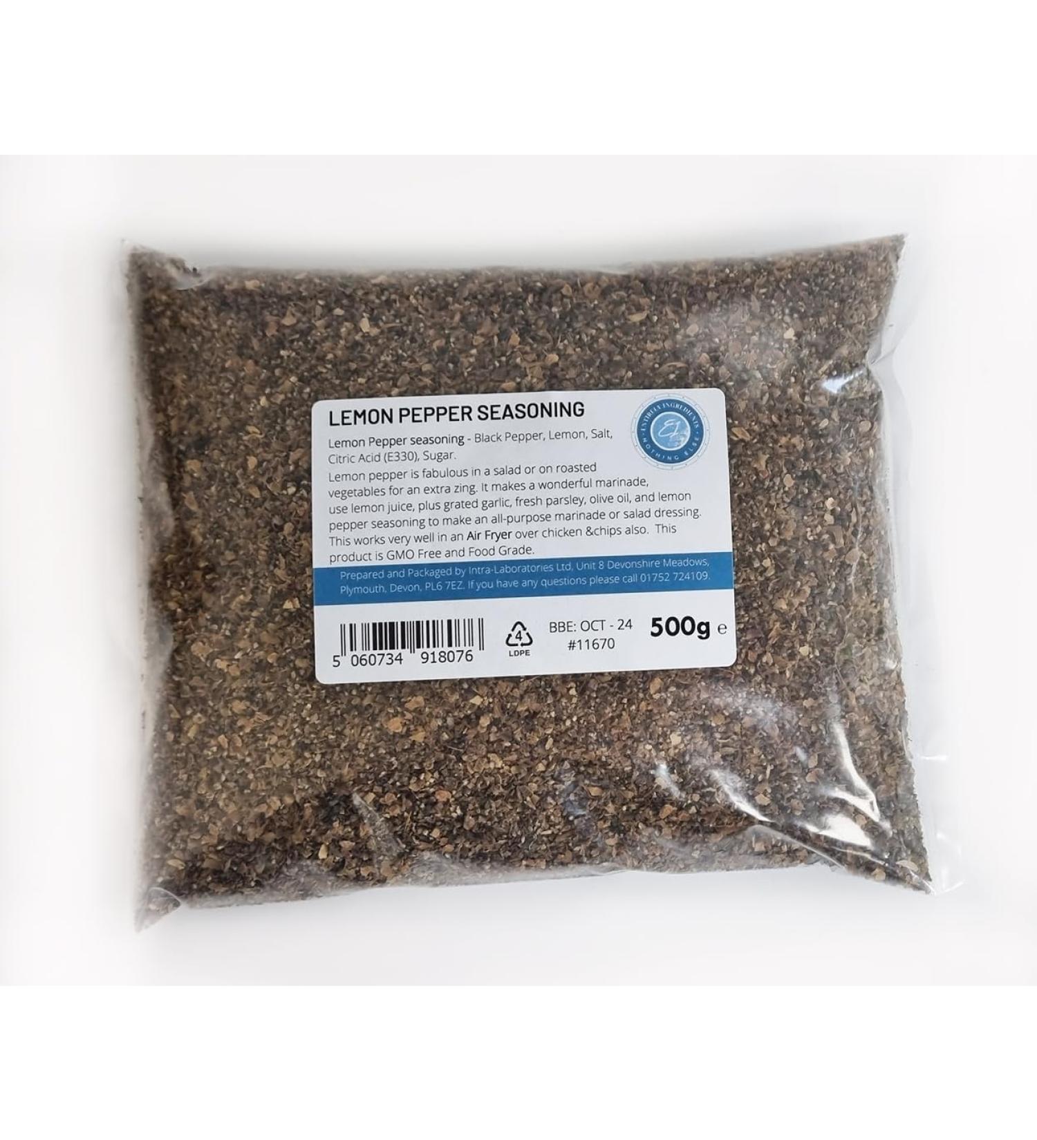 Entirely Ingredients - Lemon Pepper Seasoning 500g - Fish Seasoning Stews Salads - Selected for Premium Quality