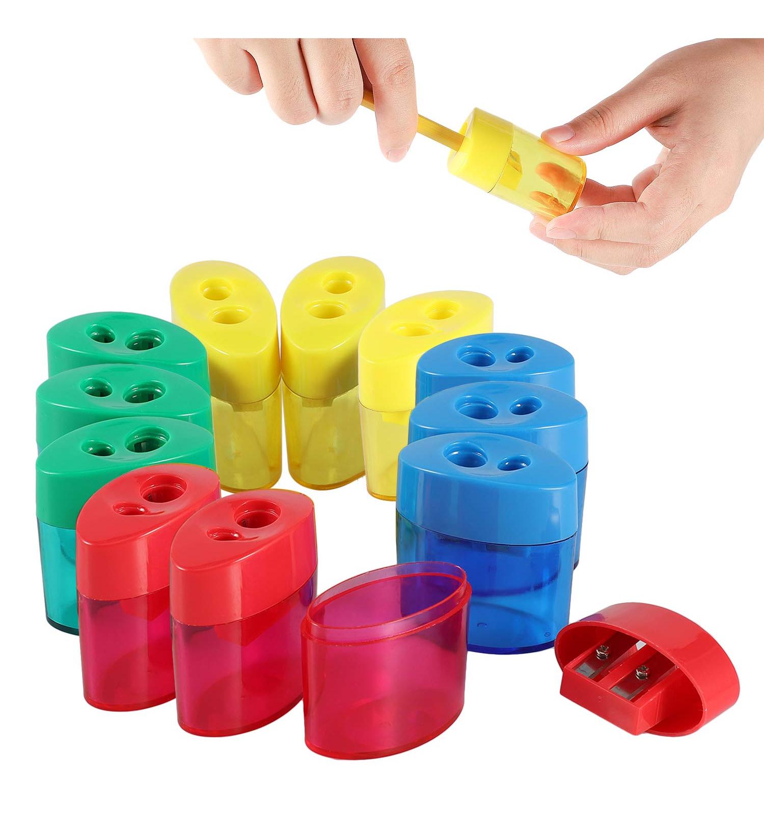 KIDMEN 2 Holes Pencil Sharpener Pencil Sharpener for Kids Pencil Sharpener Handheld-12 PACK - Buy Online on GoSupps.com