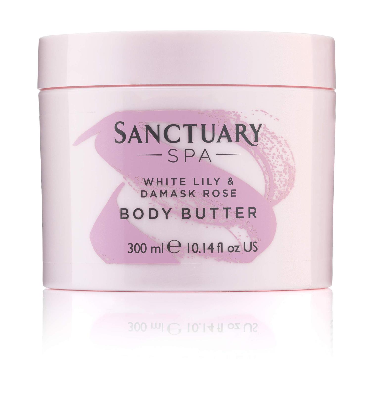 Sanctuary Spa Body Butter White Lily & Damask Rose Body Moisturiser with Shea Butter Vegan and Cruelty Free 300 ml 300 ml (Pack of 1)